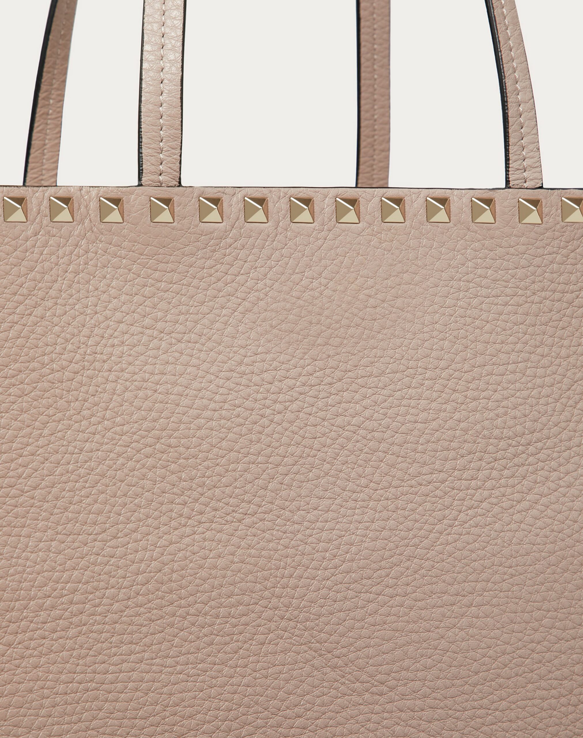 Valentino Large Grain Calfskin Leather Rockstud Shopping Bag Poudre (1W2B0B70VSFP45)