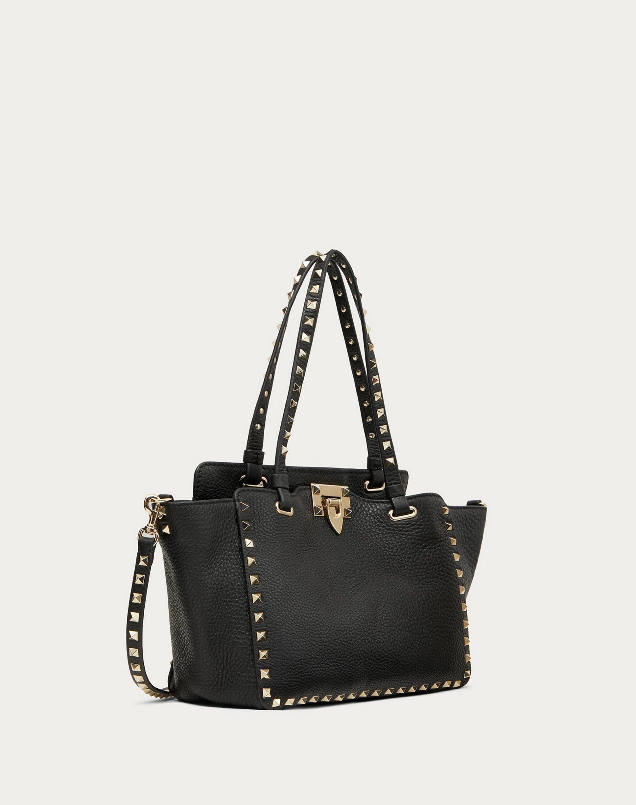 Valentino Small Grain Calfskin Leather Rockstud Bag Black (ZW2B0037VSF0NO)