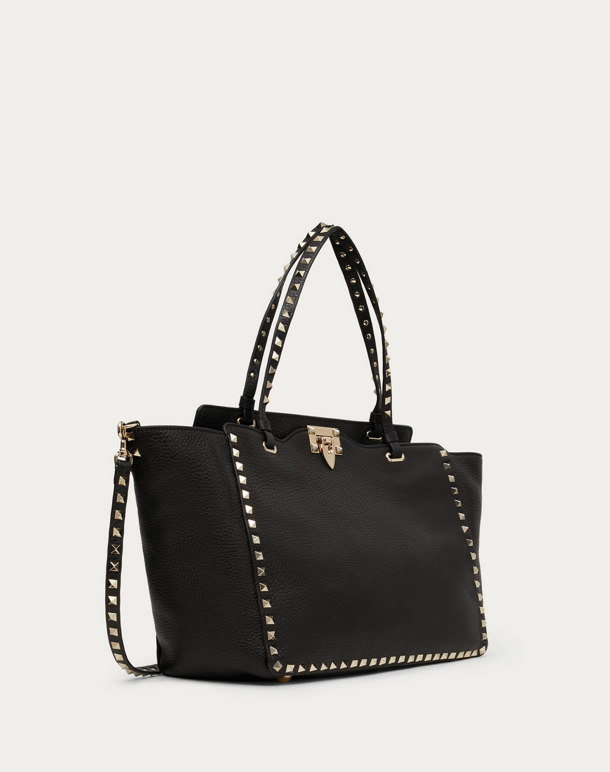 Valentino Medium Grainy Calfskin Rockstud Bag Black (ZW2B0970VSF0NO)