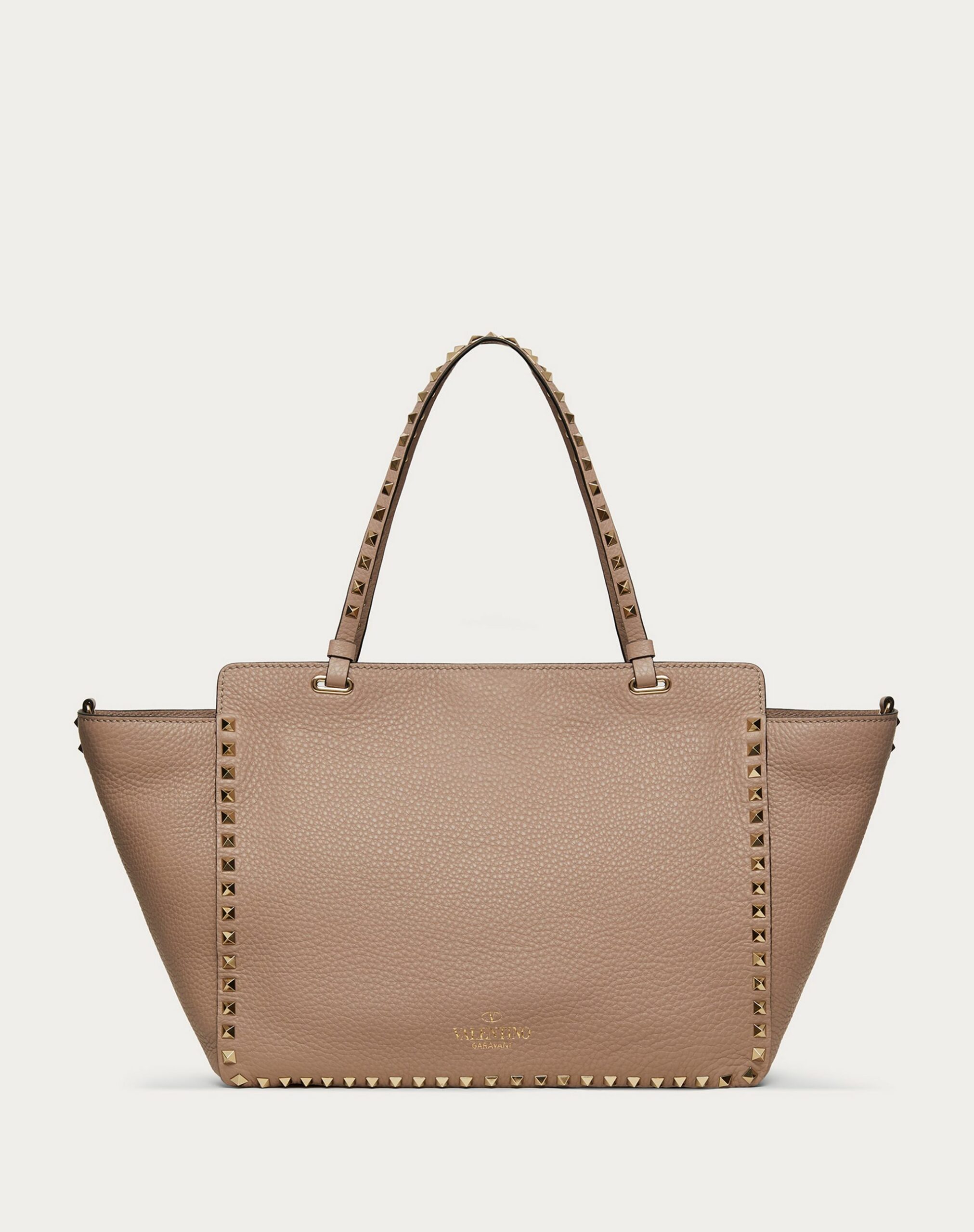 Valentino Medium Grainy Calfskin Rockstud Bag Poudre (XW2B0970VSFP45)