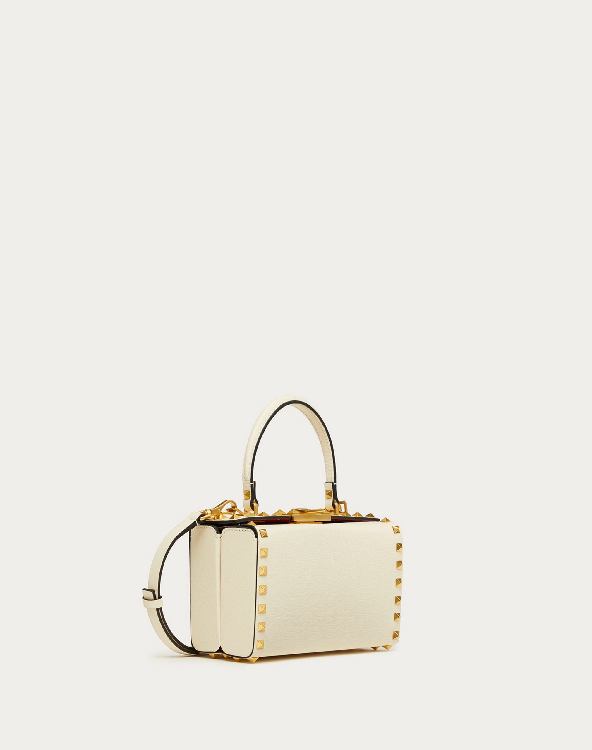 Valentino Rockstud Grainy Calfskin Box Bag Light Ivory (WW0B0J73WAXI16)