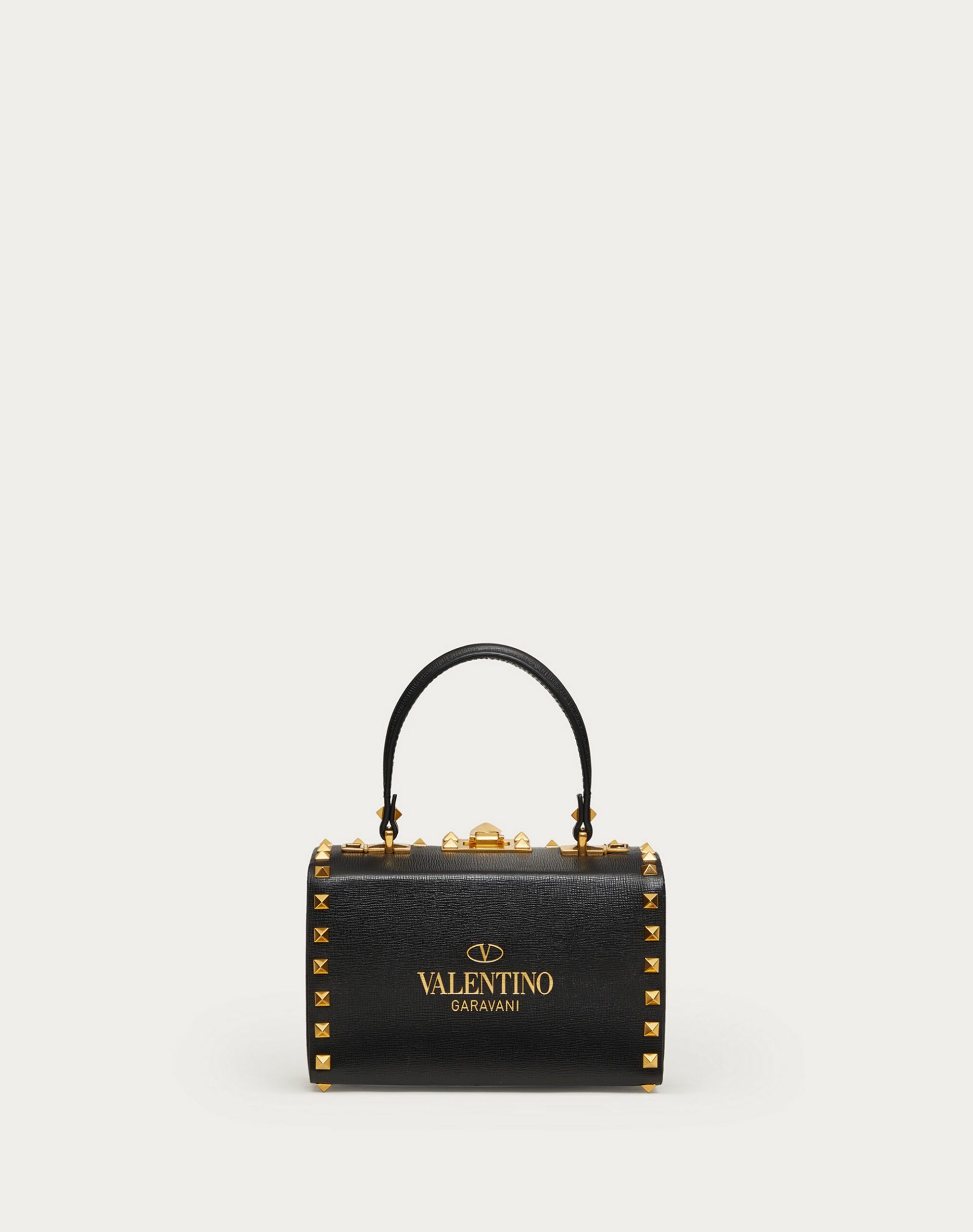 Valentino Rockstud Grainy Calfskin Box Bag Black (1W2B0J73WAX0NO)