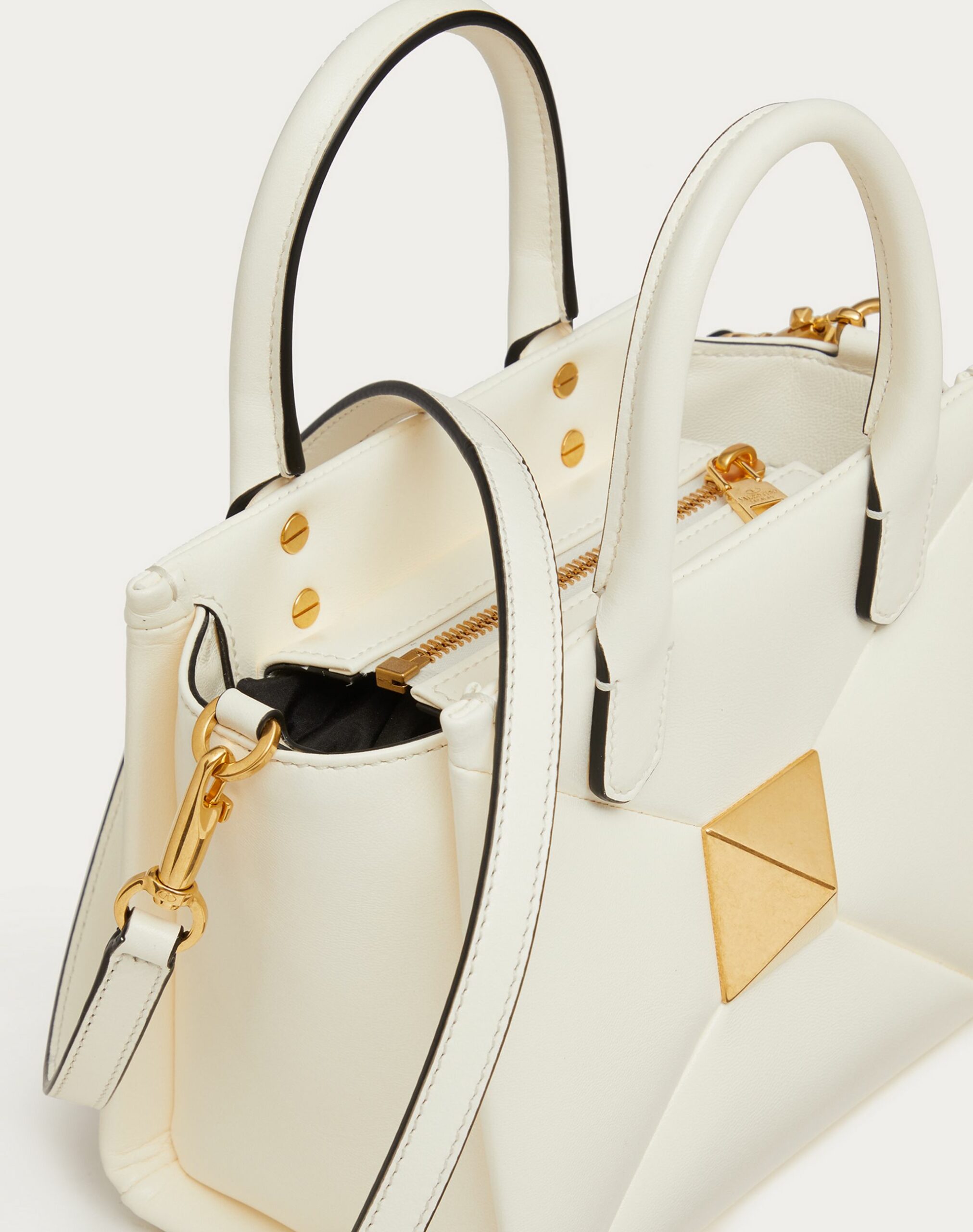 Valentino Small One Stud Nappa Handbag Ivory (1W2B0K59HHX098)