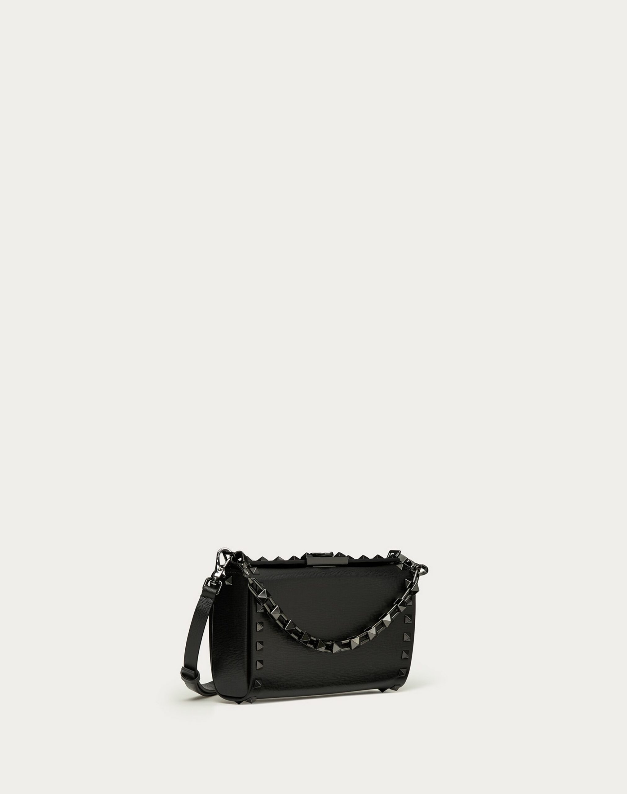 Valentino Rockstud Grainy Calfskin Clutch Black (WW0B0J89HCR0NO)