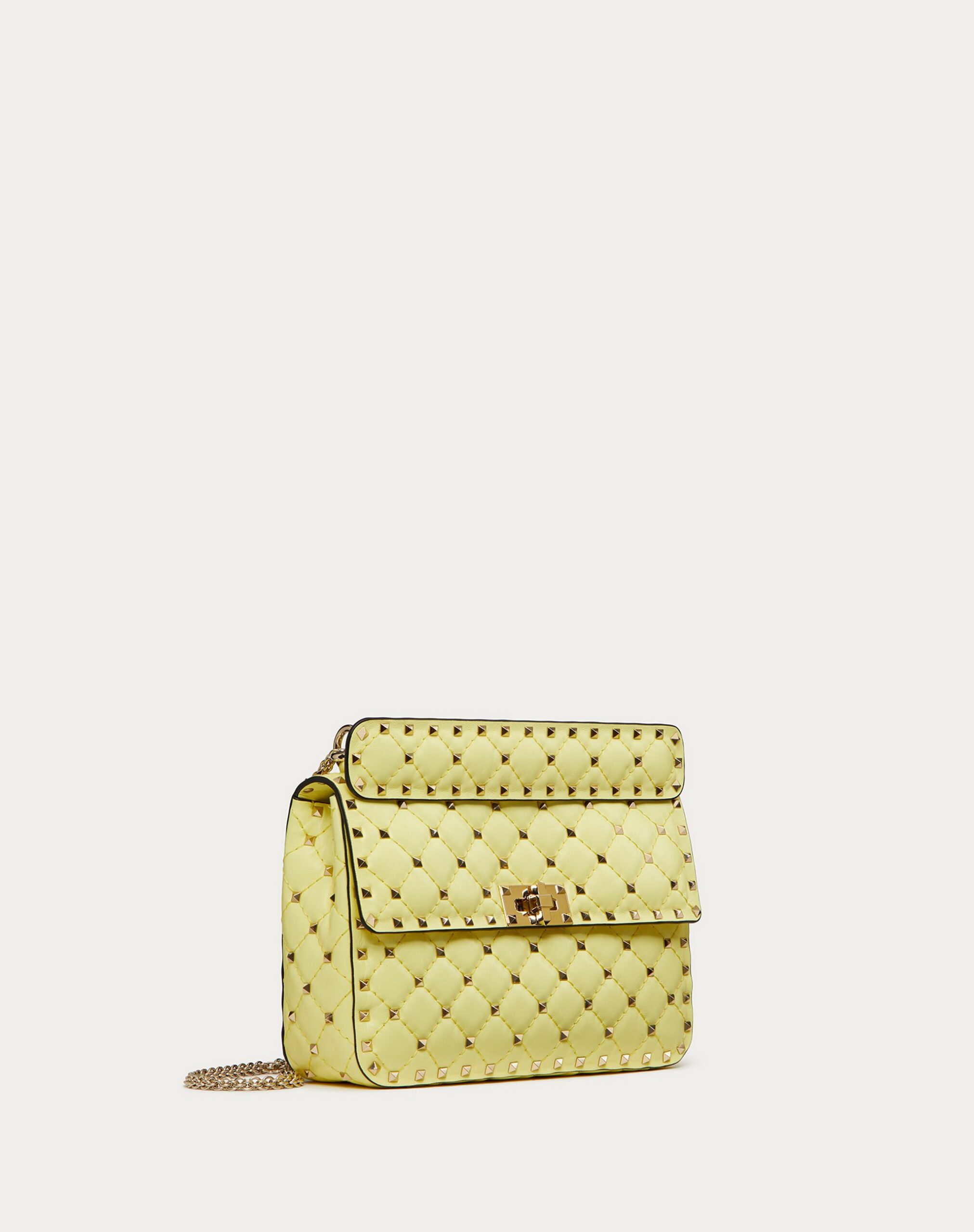 Valentino Medium Nappa Rockstud Spike Bag Light Yellow (XW0B0122NAPM20)