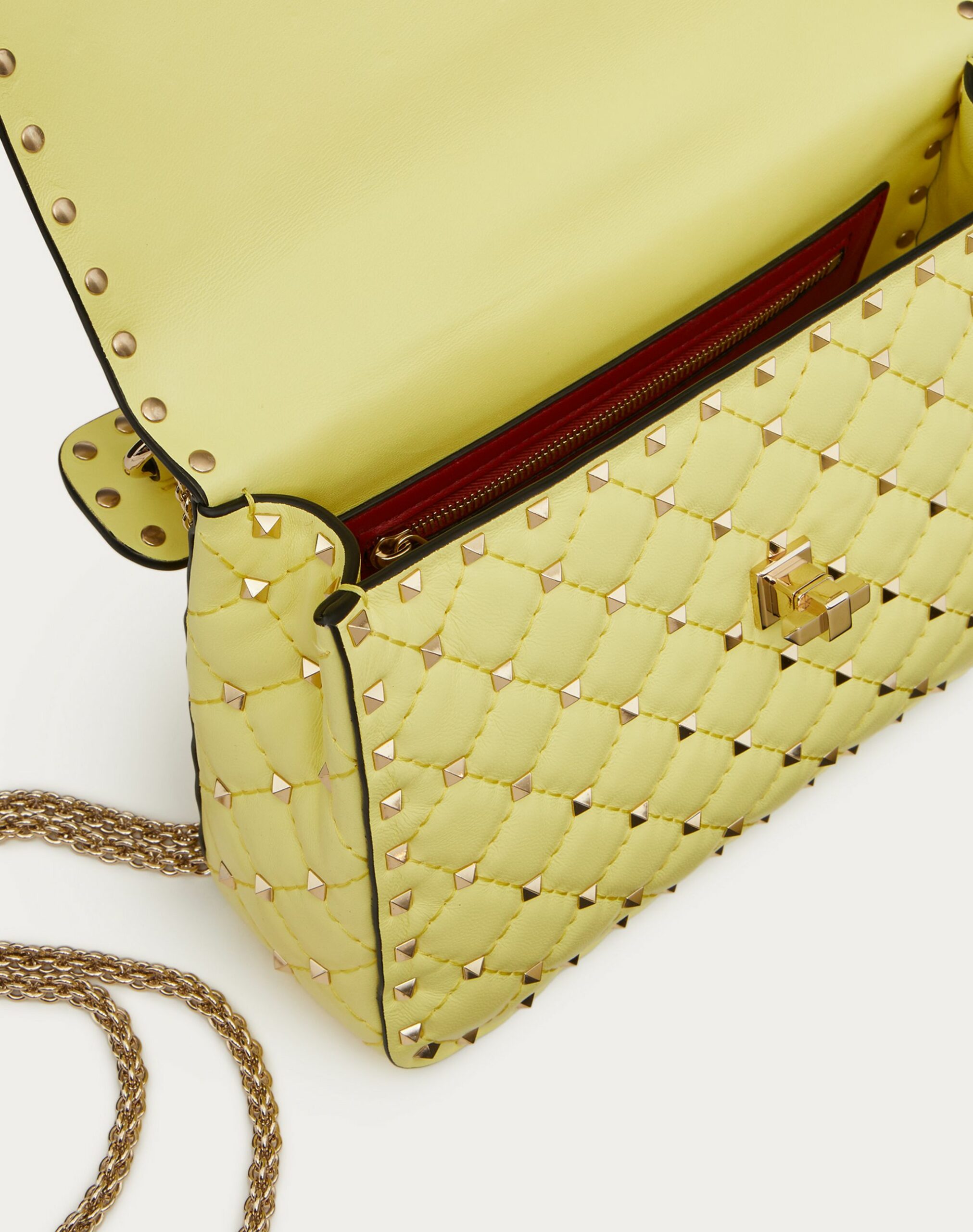 Valentino Medium Nappa Rockstud Spike Bag Light Yellow (XW0B0122NAPM20)