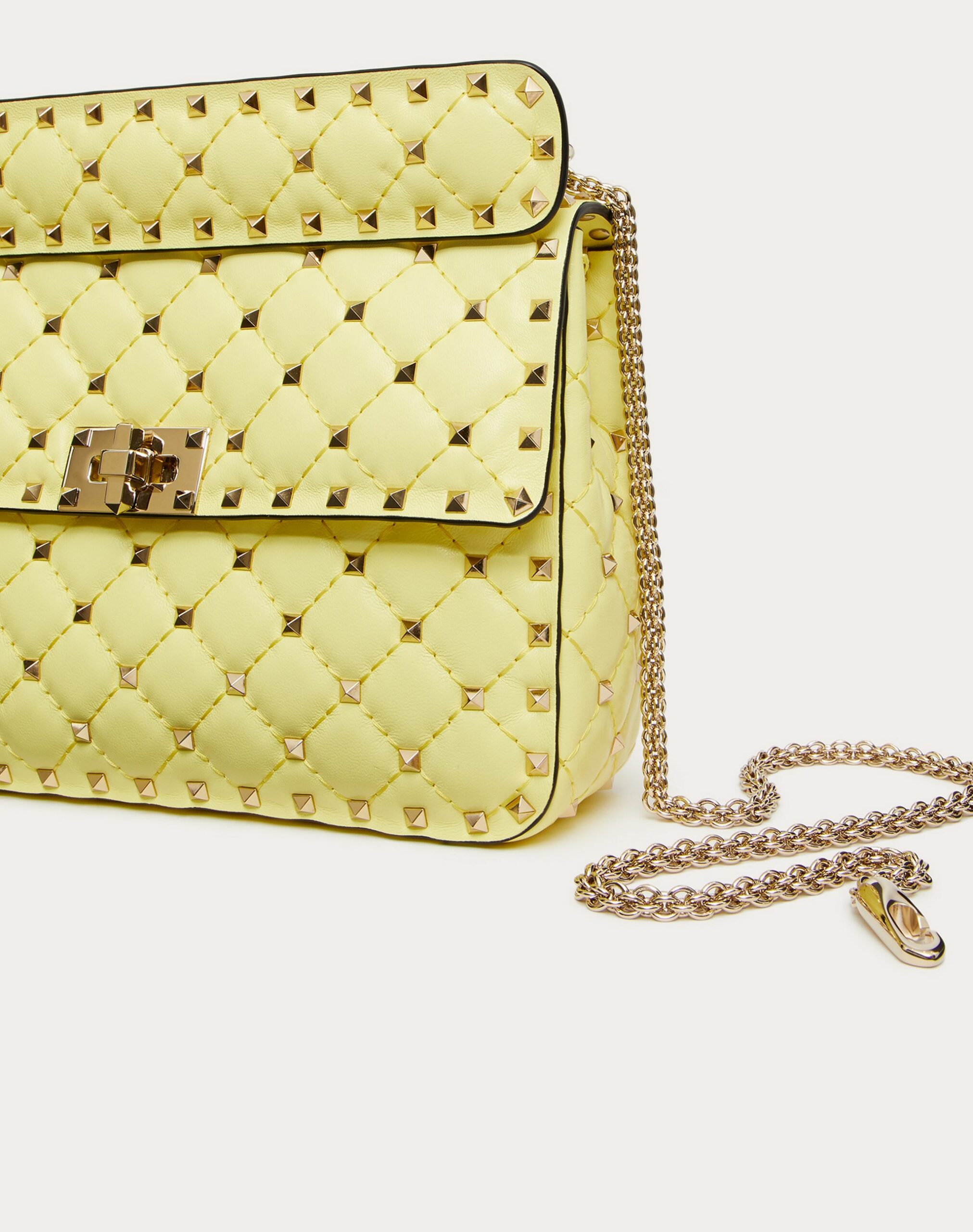 Valentino Medium Nappa Rockstud Spike Bag Light Yellow (XW0B0122NAPM20)