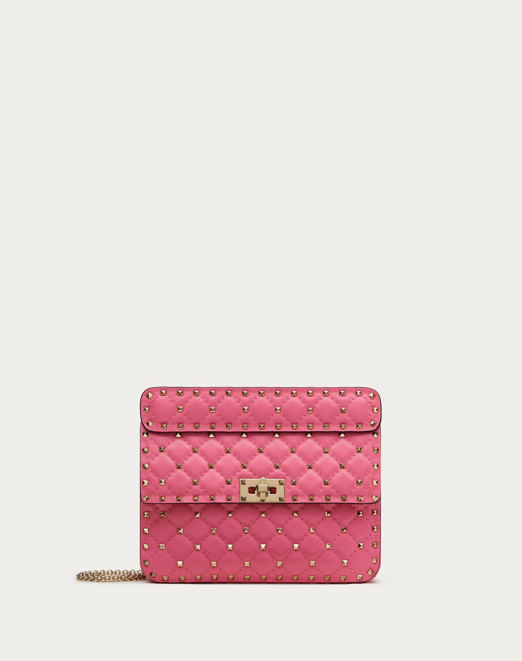 Valentino Medium Rockstud Spike Nappa Leather Bag Pink (XW2B0122NAPHW4)