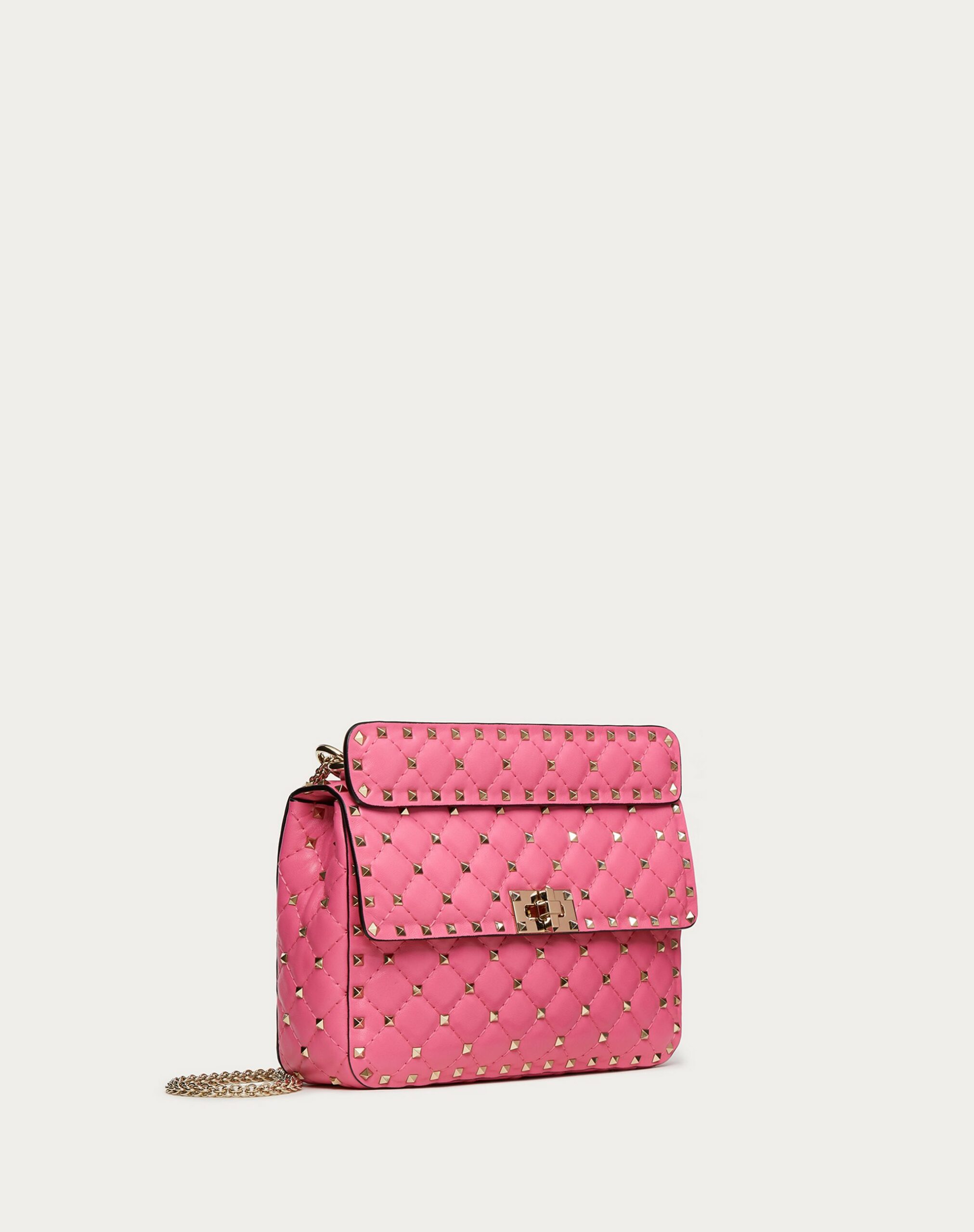 Valentino Medium Rockstud Spike Nappa Leather Bag Pink (XW2B0122NAPHW4)