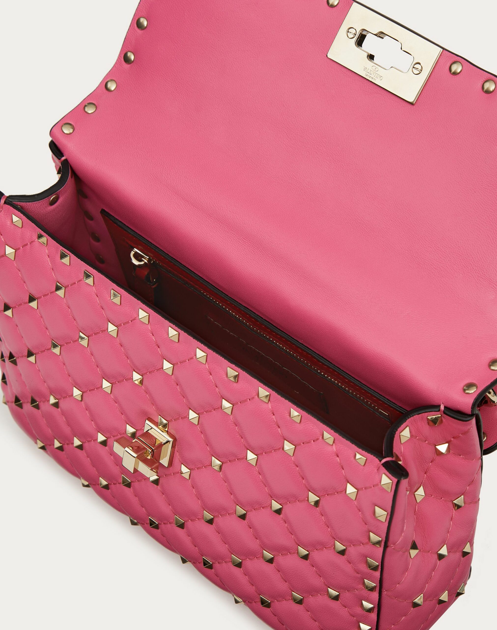 Valentino Medium Rockstud Spike Nappa Leather Bag Pink (XW2B0122NAPHW4)