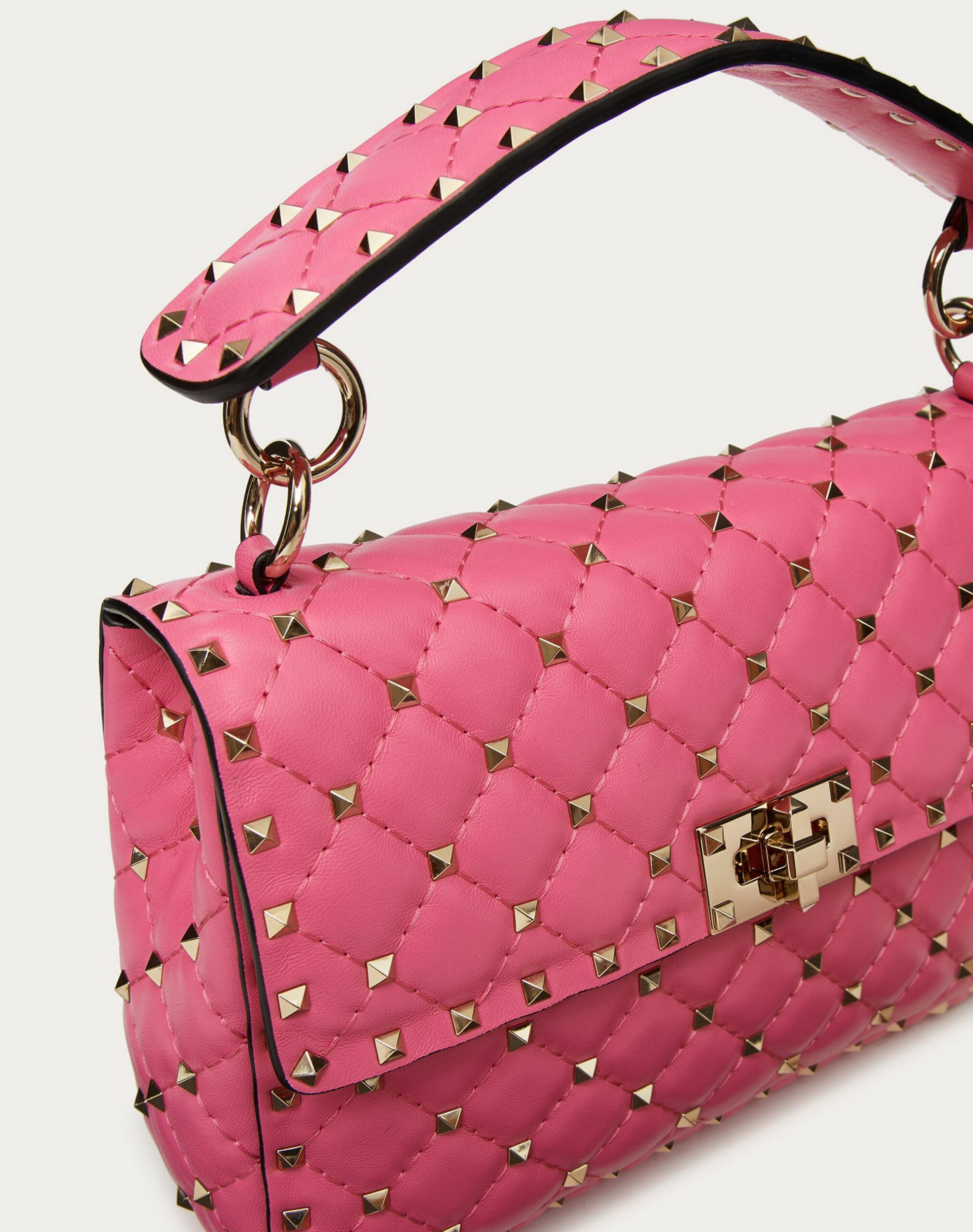 Valentino Medium Rockstud Spike Nappa Leather Bag Pink (XW2B0122NAPHW4)