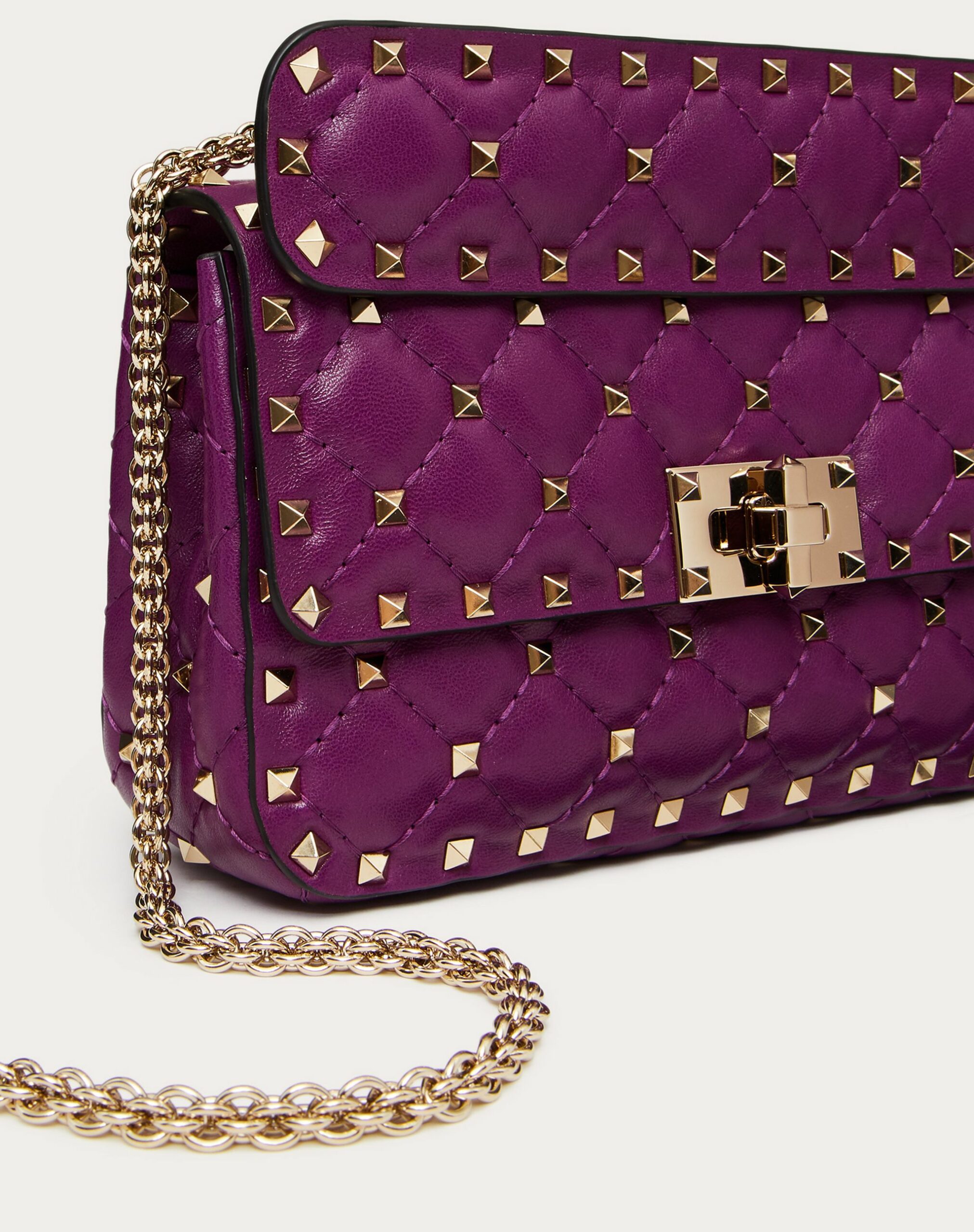 Valentino Small Nappa Rockstud Spike Bag Prune (XW0B0123NAPZA2)