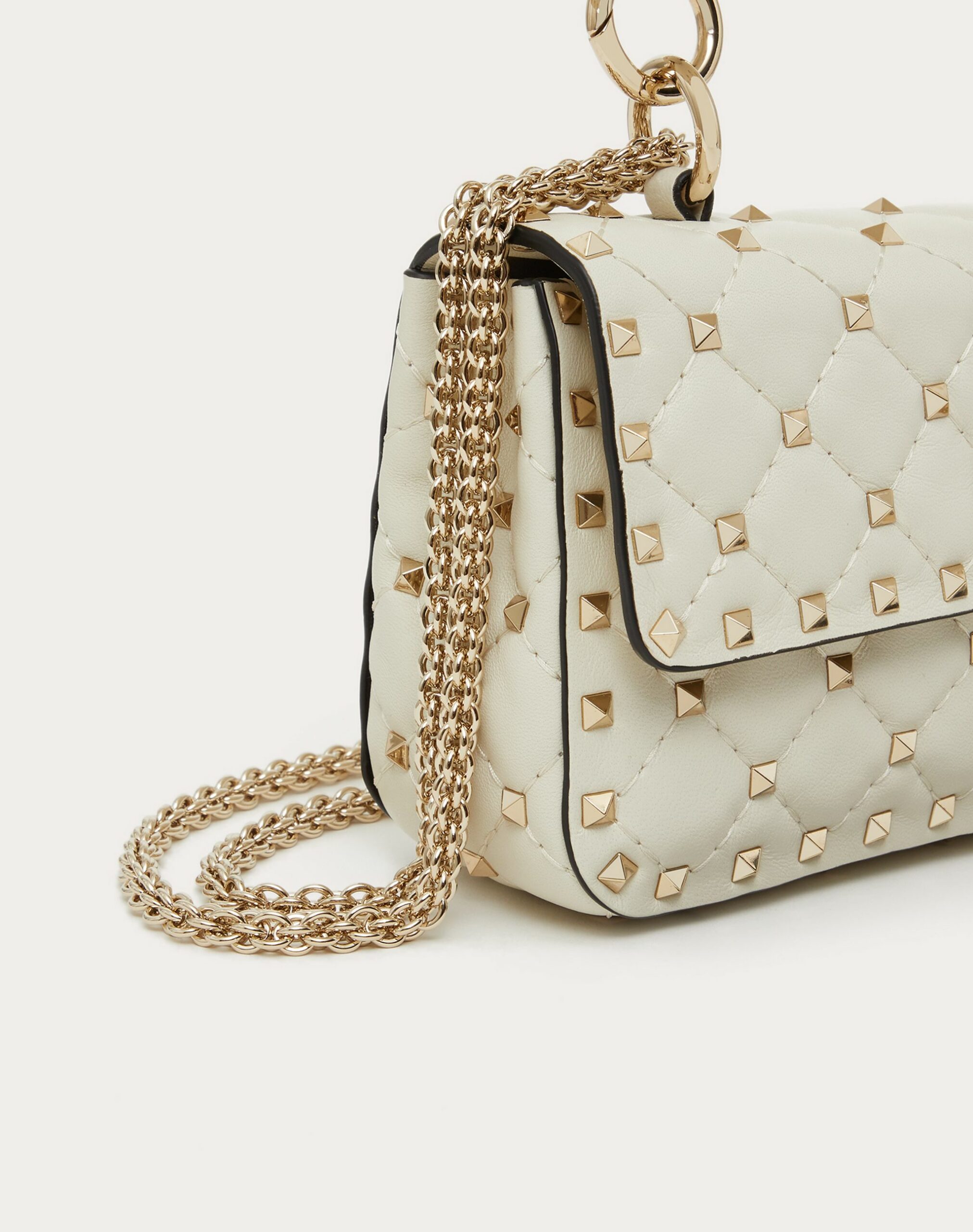 Valentino Small Rockstud Spike Nappa Leather Bag Light Ivory (1W2B0123NAPI16)