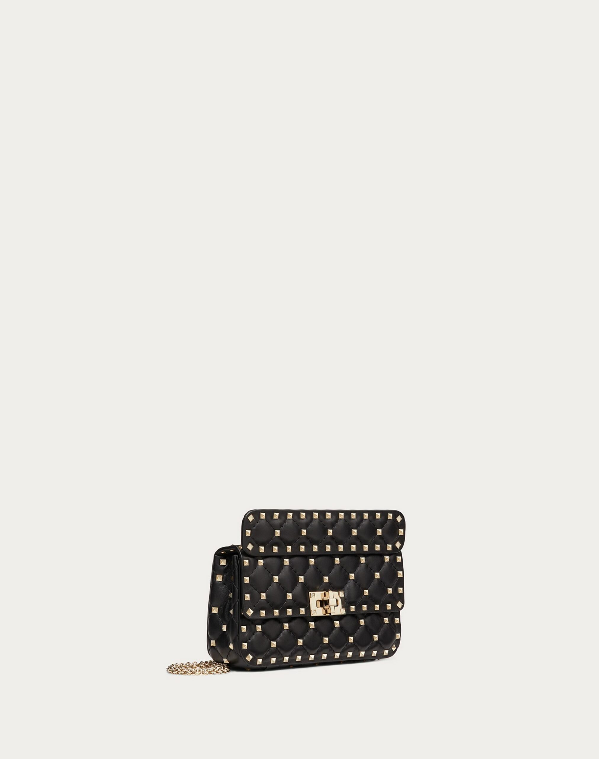 Valentino Small Rockstud Spike Nappa Leather Bag Black (1W2B0123NAP0NO)