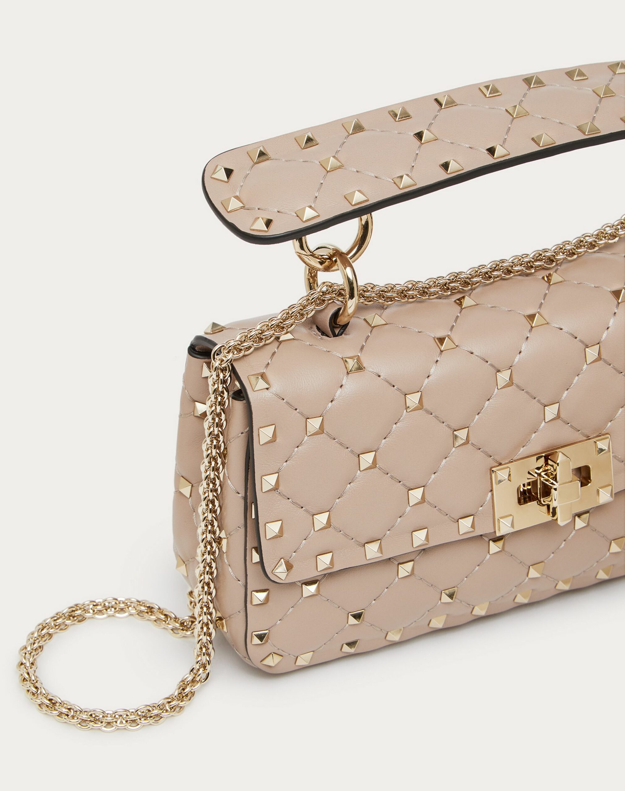 Valentino Small Rockstud Spike Nappa Leather Bag Poudre (ZW2B0123NAPP45)