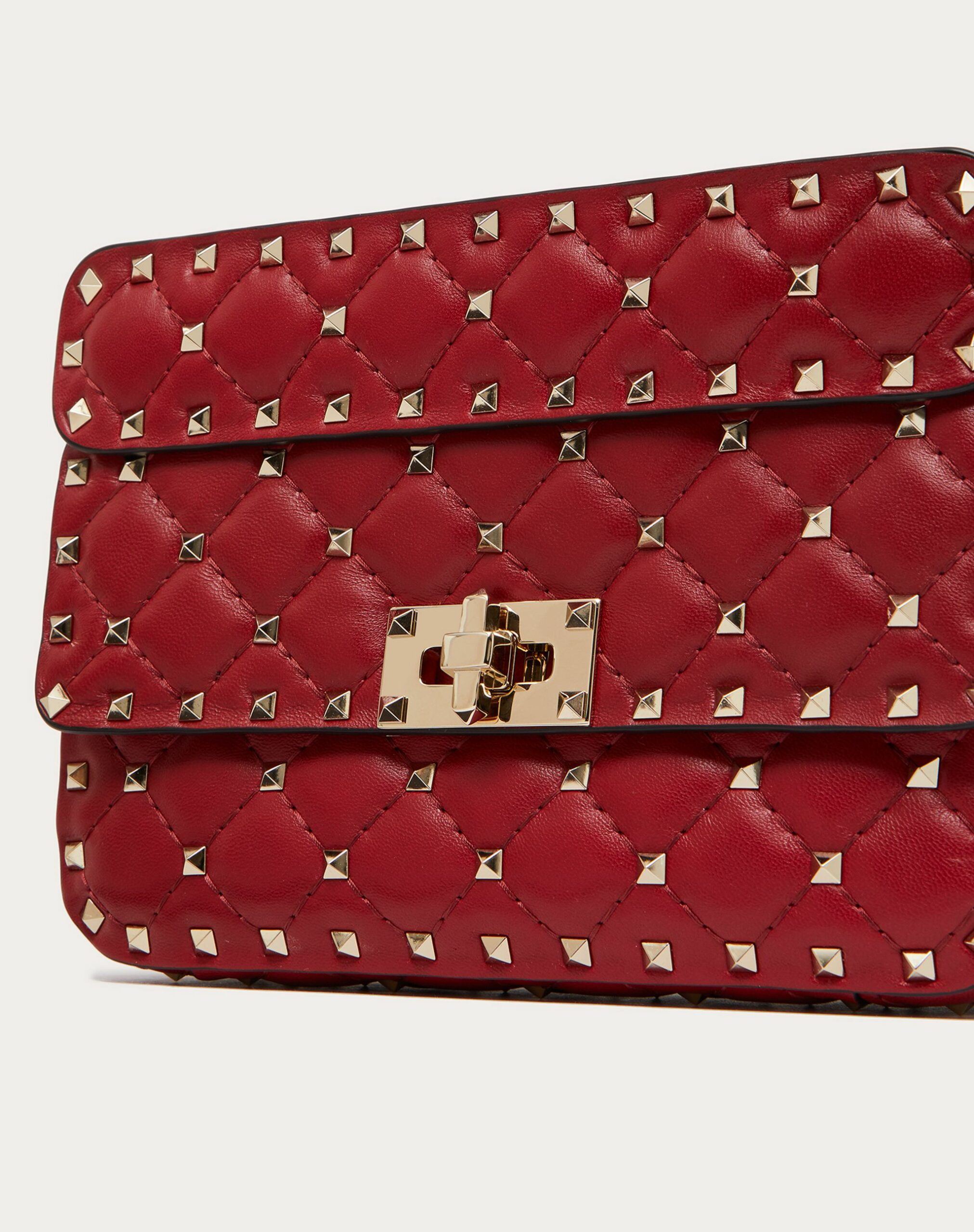 Valentino Small Rockstud Spike Nappa Leather Bag Rosso Valentino (ZW2B0123NAP0RO)