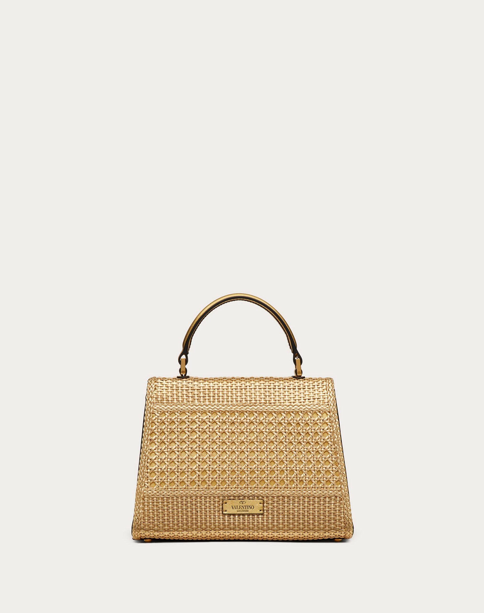 Valentino Small Vsling Handbag In Woven Metallic Calfskin Antique Brass (XW2B0F53NKMKM5)