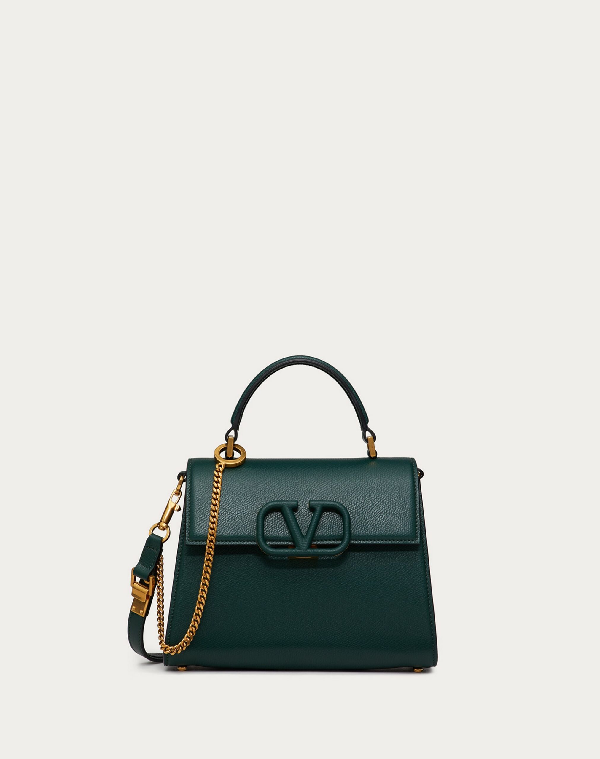 Valentino Small Vsling Grainy Calfskin Handbag English Green (1W2B0F53KGW07T)