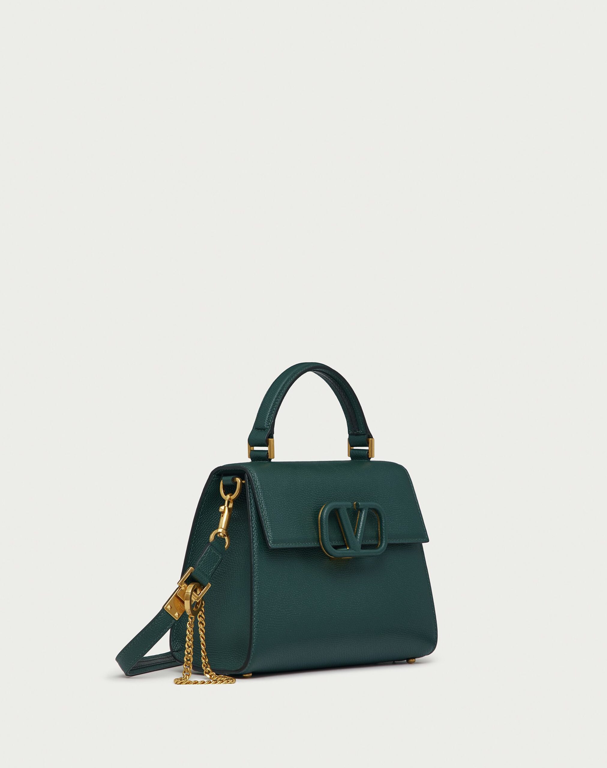 Valentino Small Vsling Grainy Calfskin Handbag English Green (1W2B0F53KGW07T)