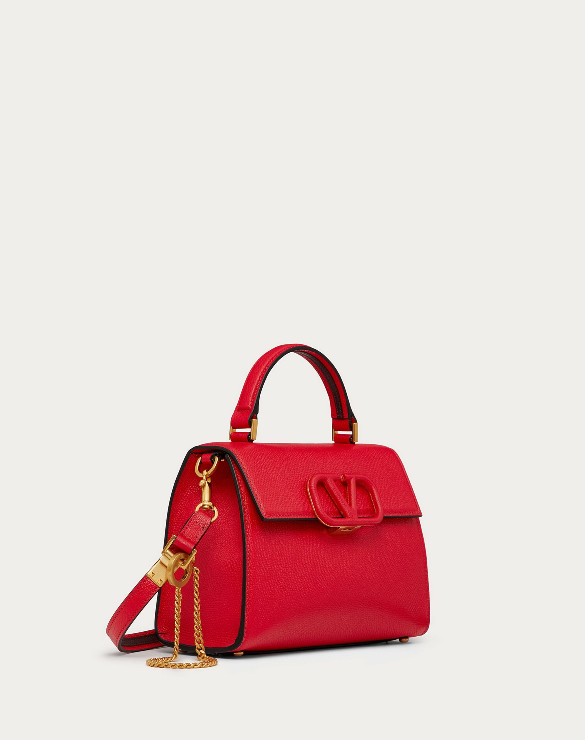 Valentino Small Vsling Grainy Calfskin Handbag Pure Red/rubin (XW2B0F53KGWCU8)