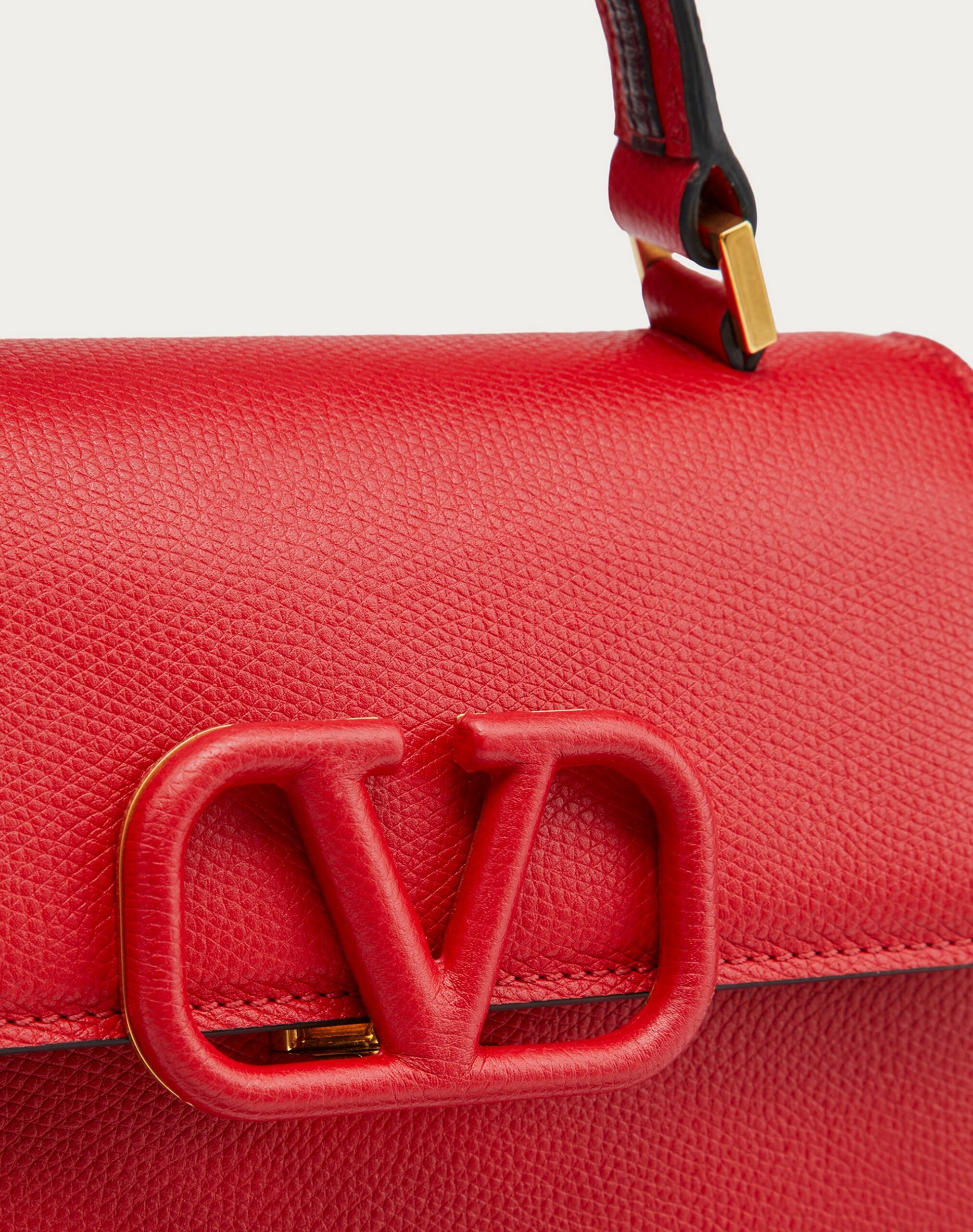 Valentino Small Vsling Grainy Calfskin Handbag Pure Red/rubin (XW2B0F53KGWCU8)