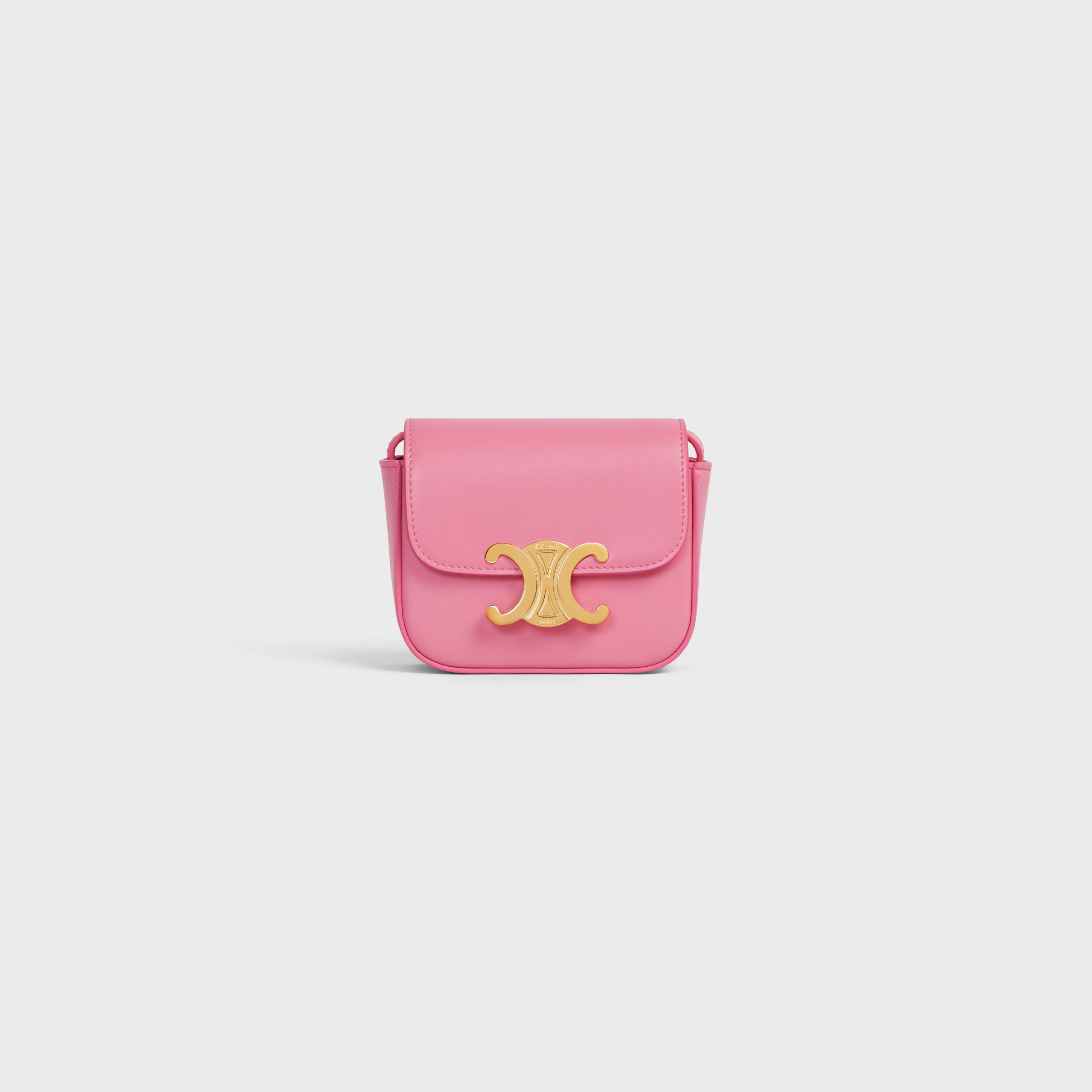 Celine MINI TRIOMPHE In Shiny Calfskin – Flamingo – 10I513DPV.25FO