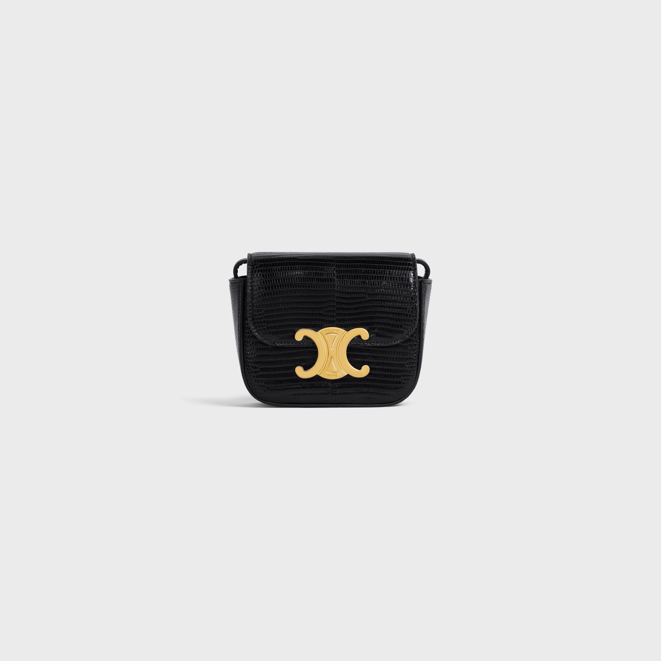 Celine MINI TRIOMPHE In Lizard – Black – 10I514DUA.38NO