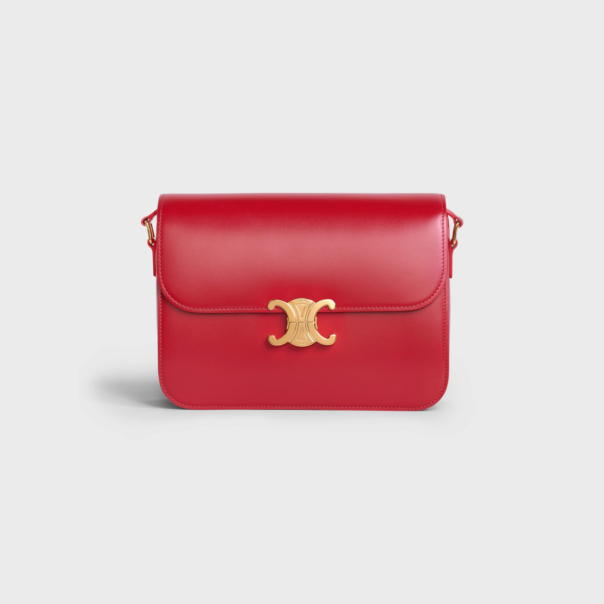 Celine Large Triomphe Bag In Shiny Calfskin – Red – 187353BF4.27ED