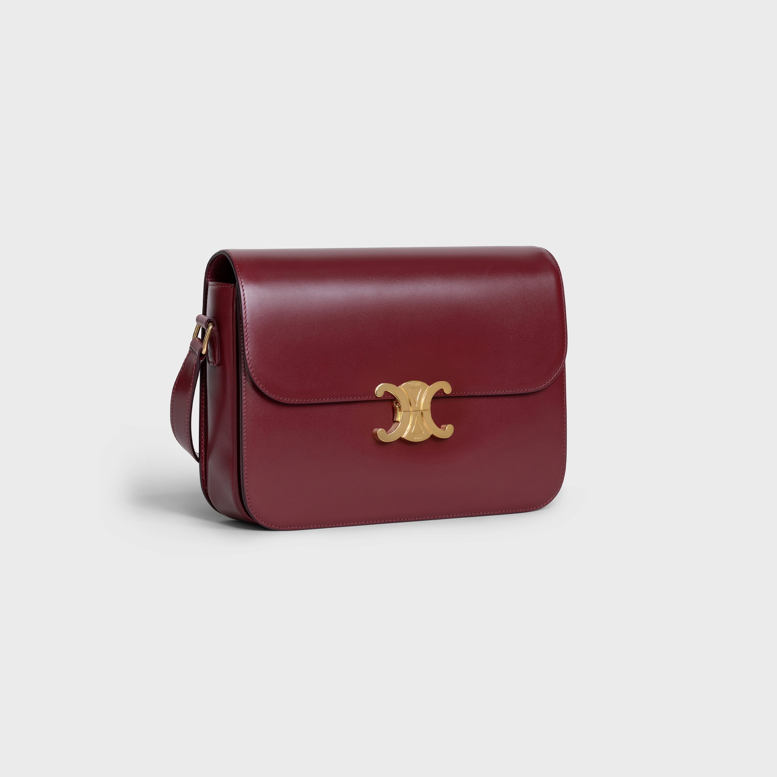 Celine Large Triomphe Bag In Shiny Calfskin – Light Burgundy – 187353BF4.28LB