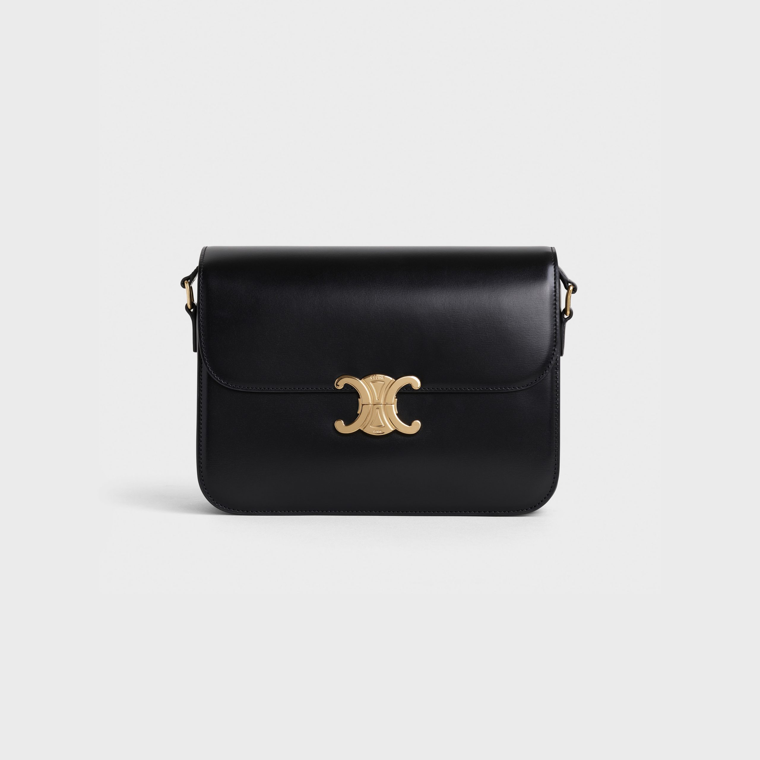 Celine Large Triomphe Bag In Shiny Calfskin – Black – 187353BF4.38NO