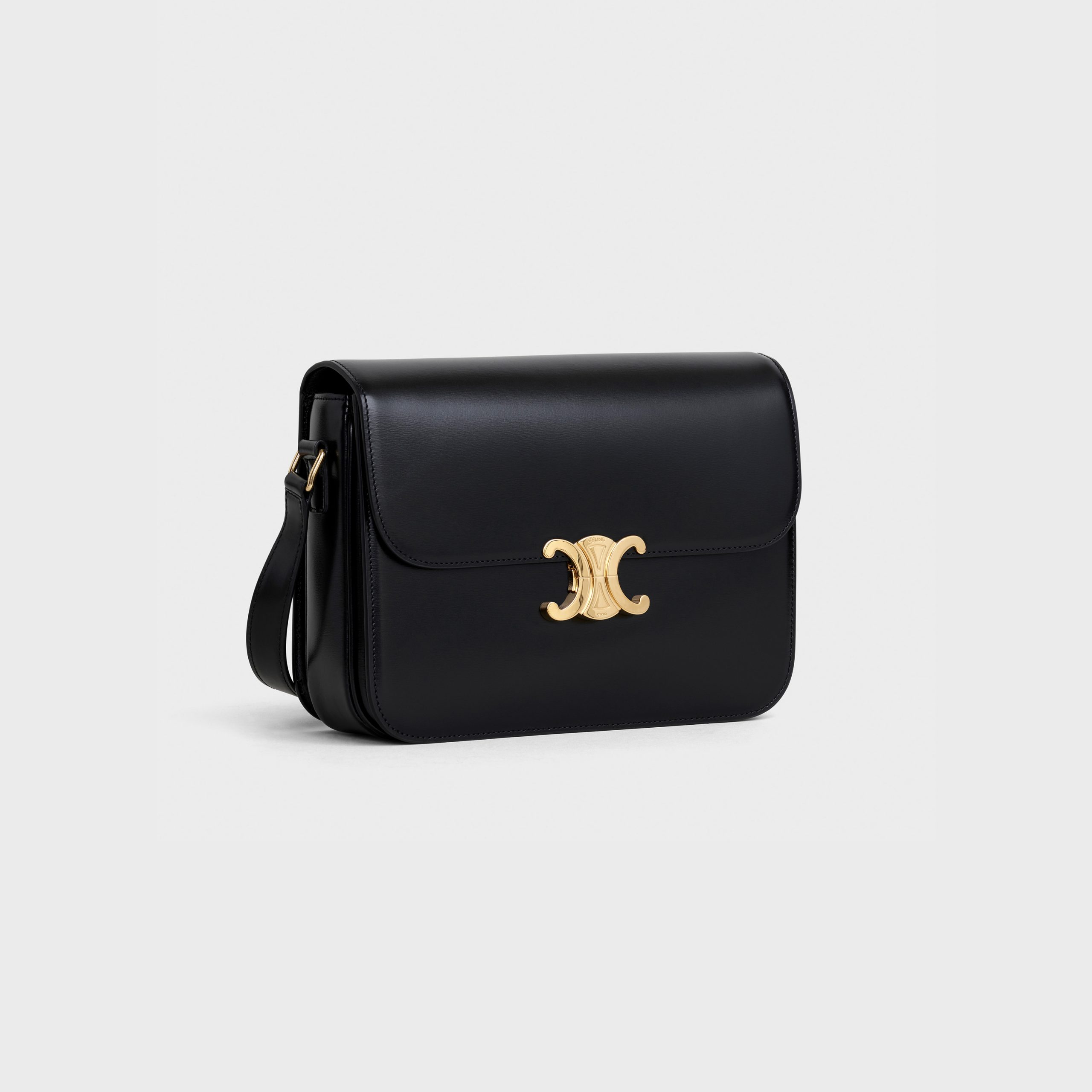 Celine Large Triomphe Bag In Shiny Calfskin – Black – 187353BF4.38NO