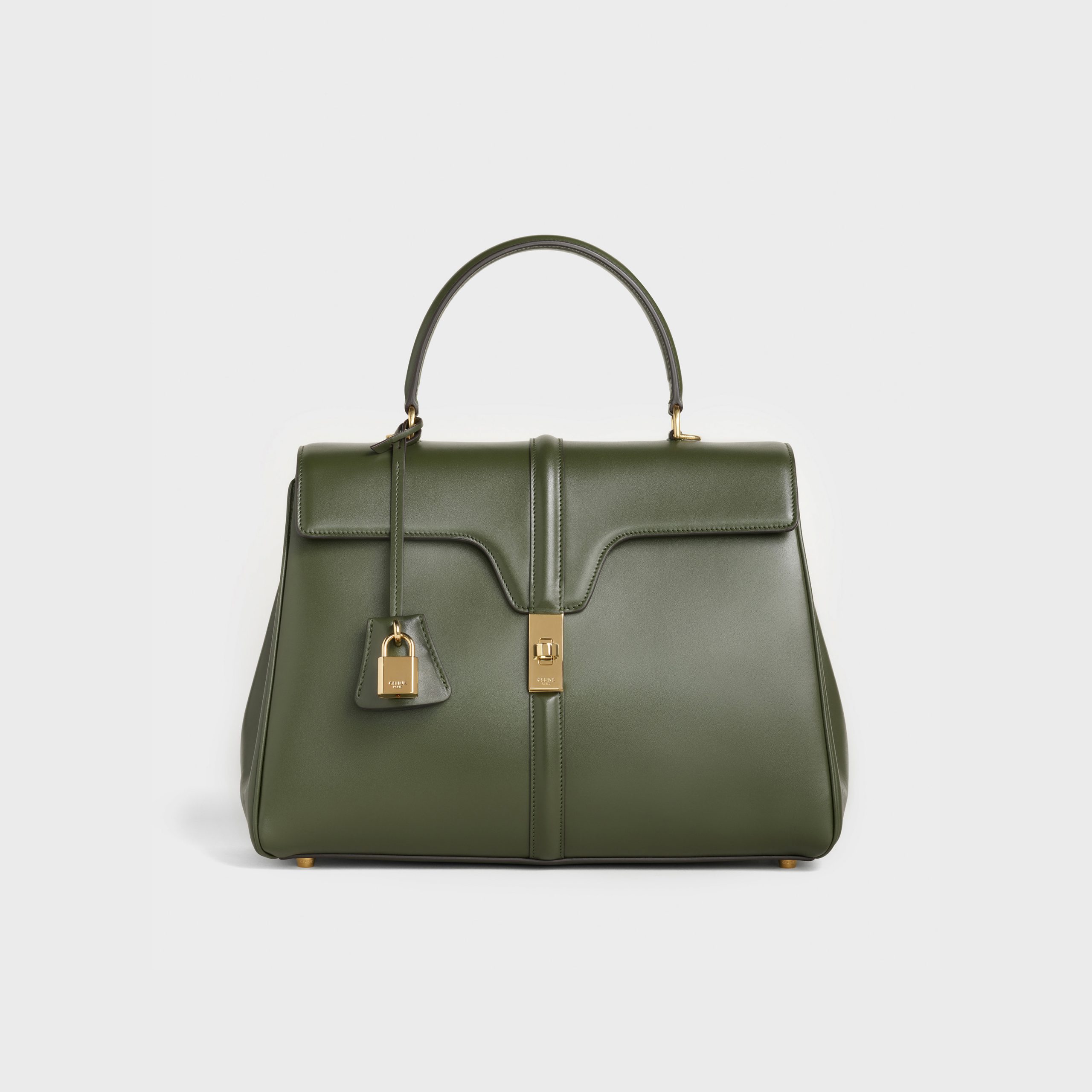 Celine Medium 16 Bag In Satinated Calfskin – Khaki – 187373BEY.15KH