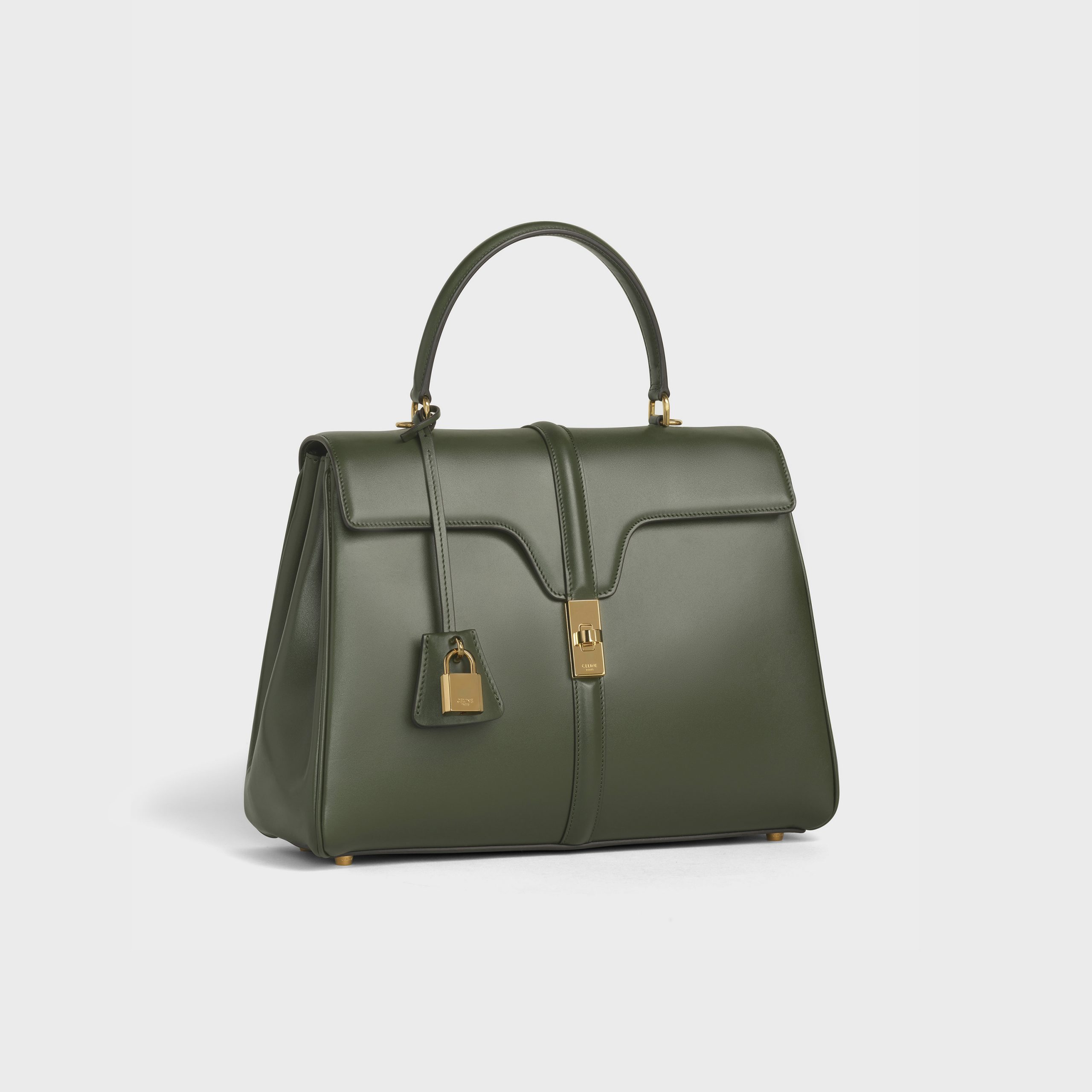 Celine Medium 16 Bag In Satinated Calfskin – Khaki – 187373BEY.15KH