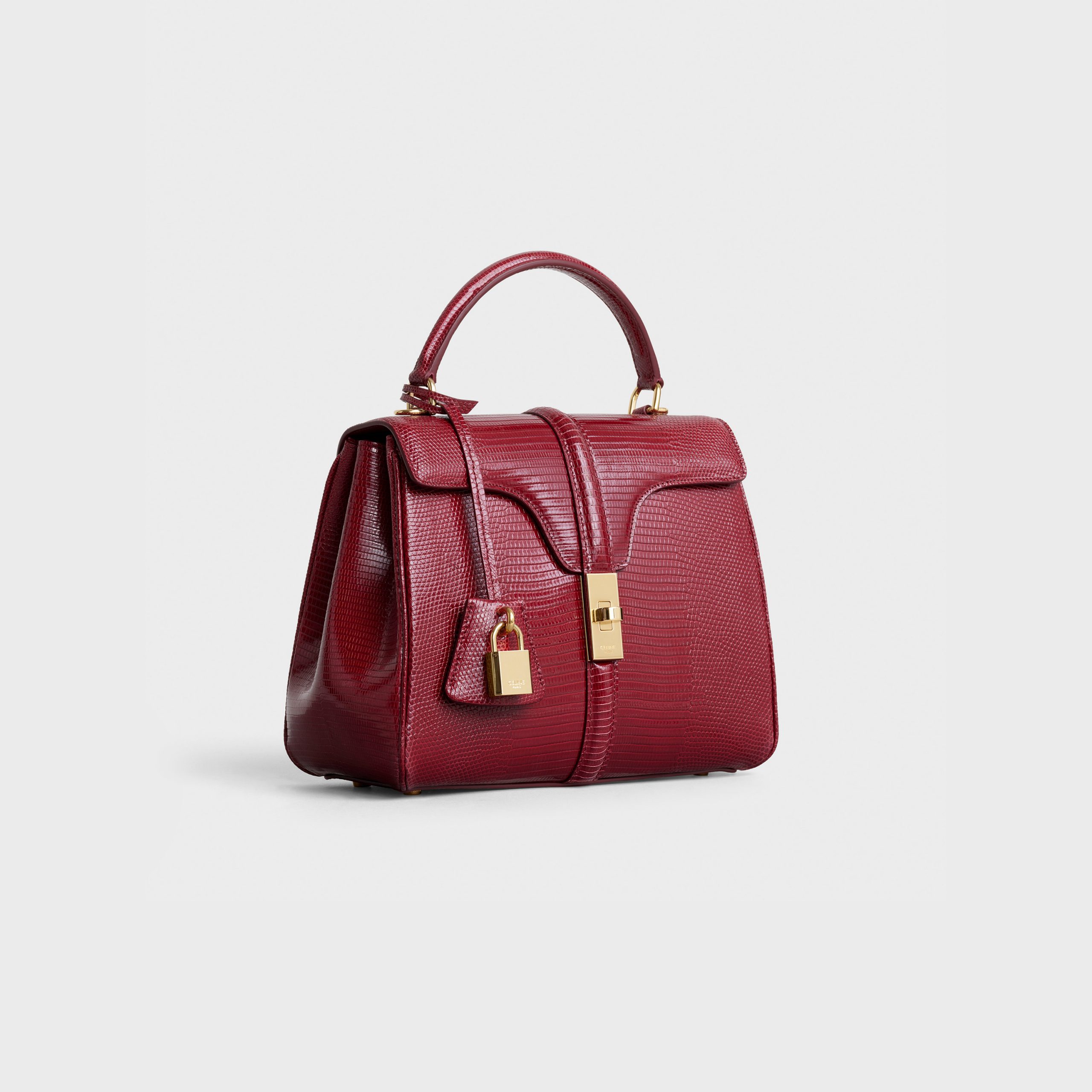 Celine Small 16 Bag In Lizard – Light Burgundy – 188004BFE.28LB