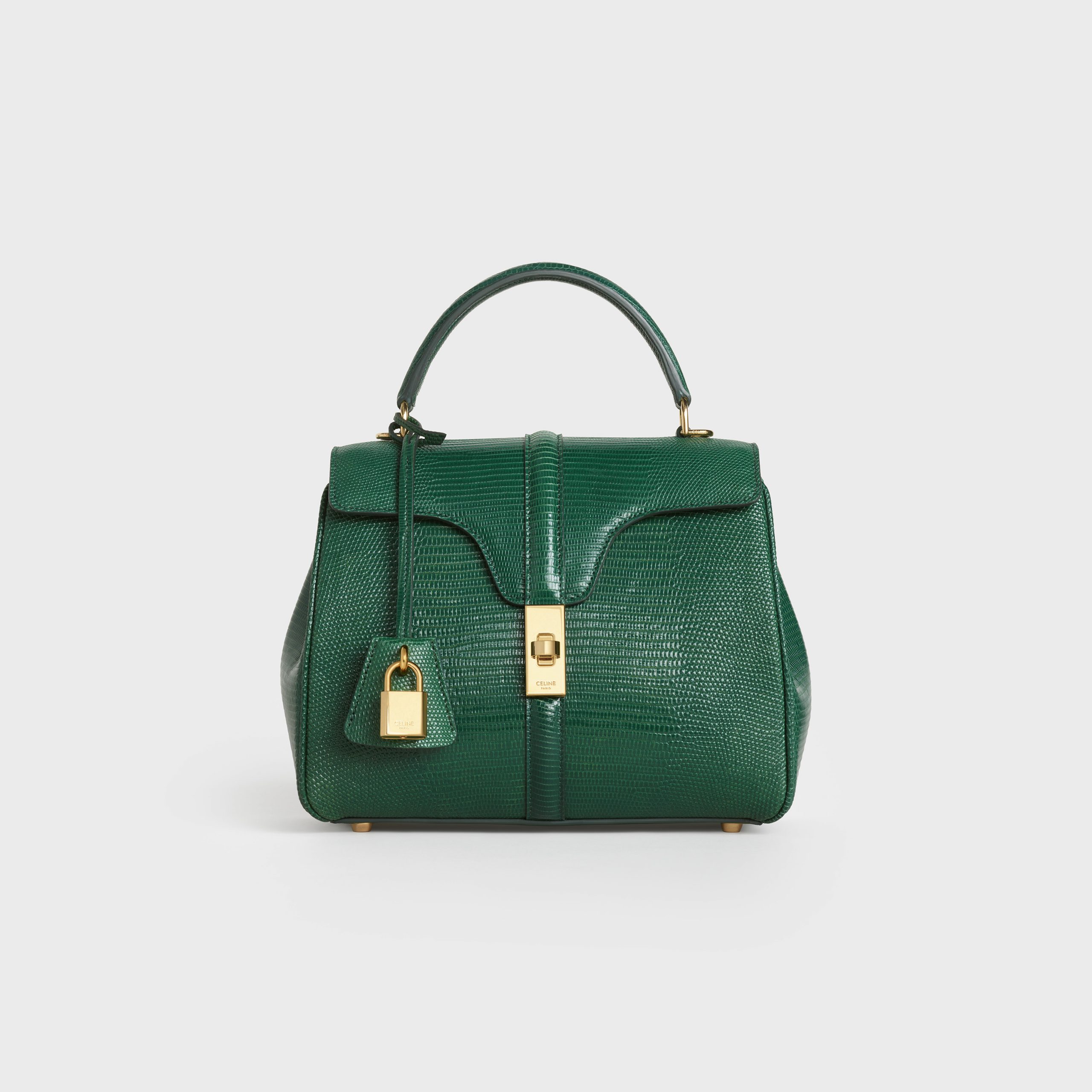 Celine Small 16 Bag In Lizard – Malachite – 188004BFE.30MA