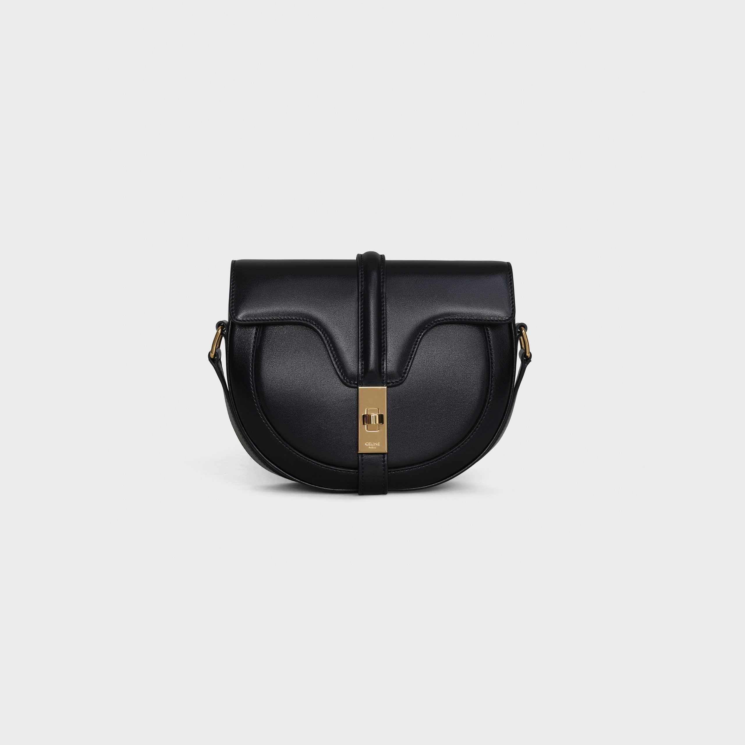 Celine Small Besace 16 Bag In Satinated Calfskin – Black – 188013BEY.38NO