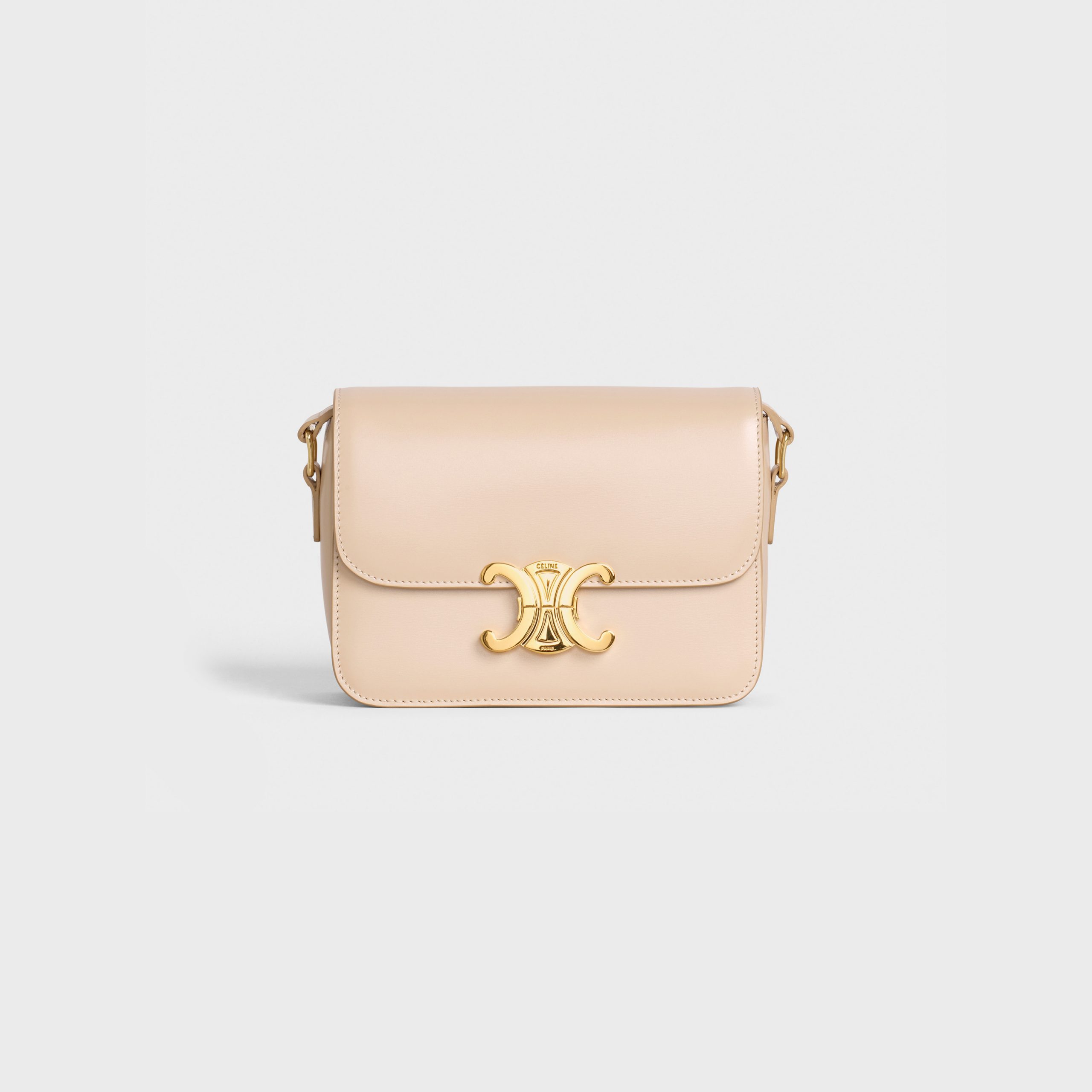 Celine Teen Triomphe Bag In Shiny Calfskin – Nude – 188423BF4.03ND