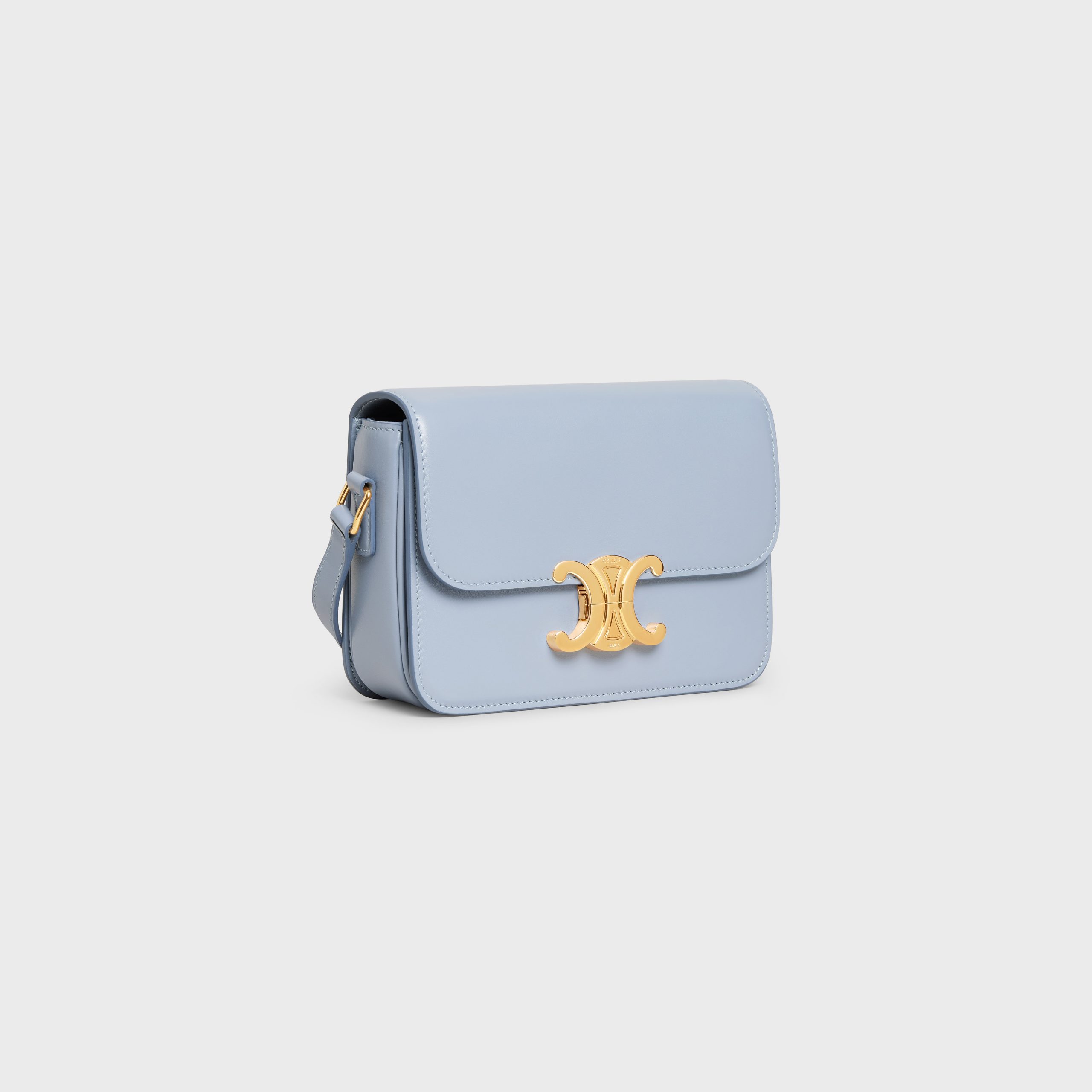 Celine Teen Triomphe Bag In Shiny Calfskin – Arctic Blue – 188423BF4.07AU