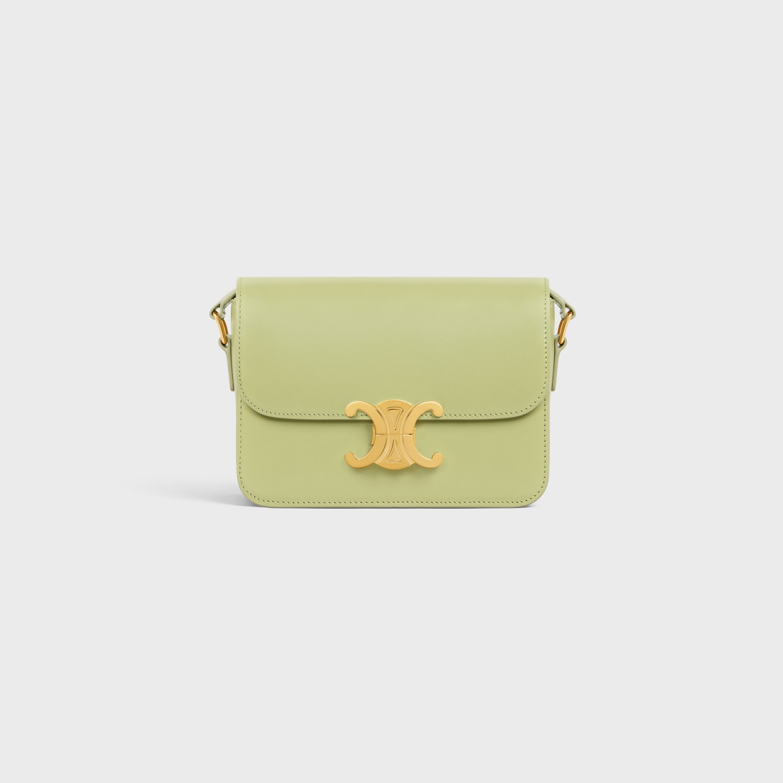 Celine Teen Triomphe Bag In Shiny Calfskin – Light Jade – 188423BF4.15LJ