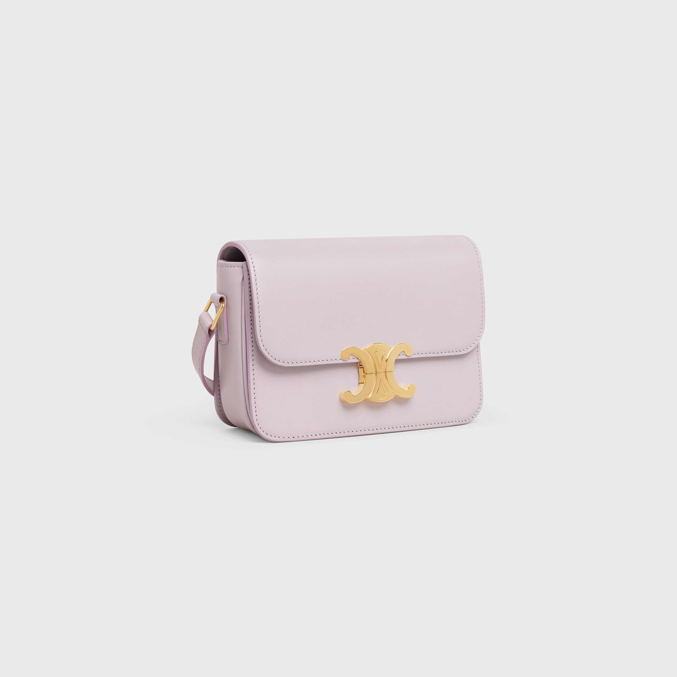 Celine Teen Triomphe Bag In Shiny Calfskin – Lavender Grey – 188423BF4.32LG