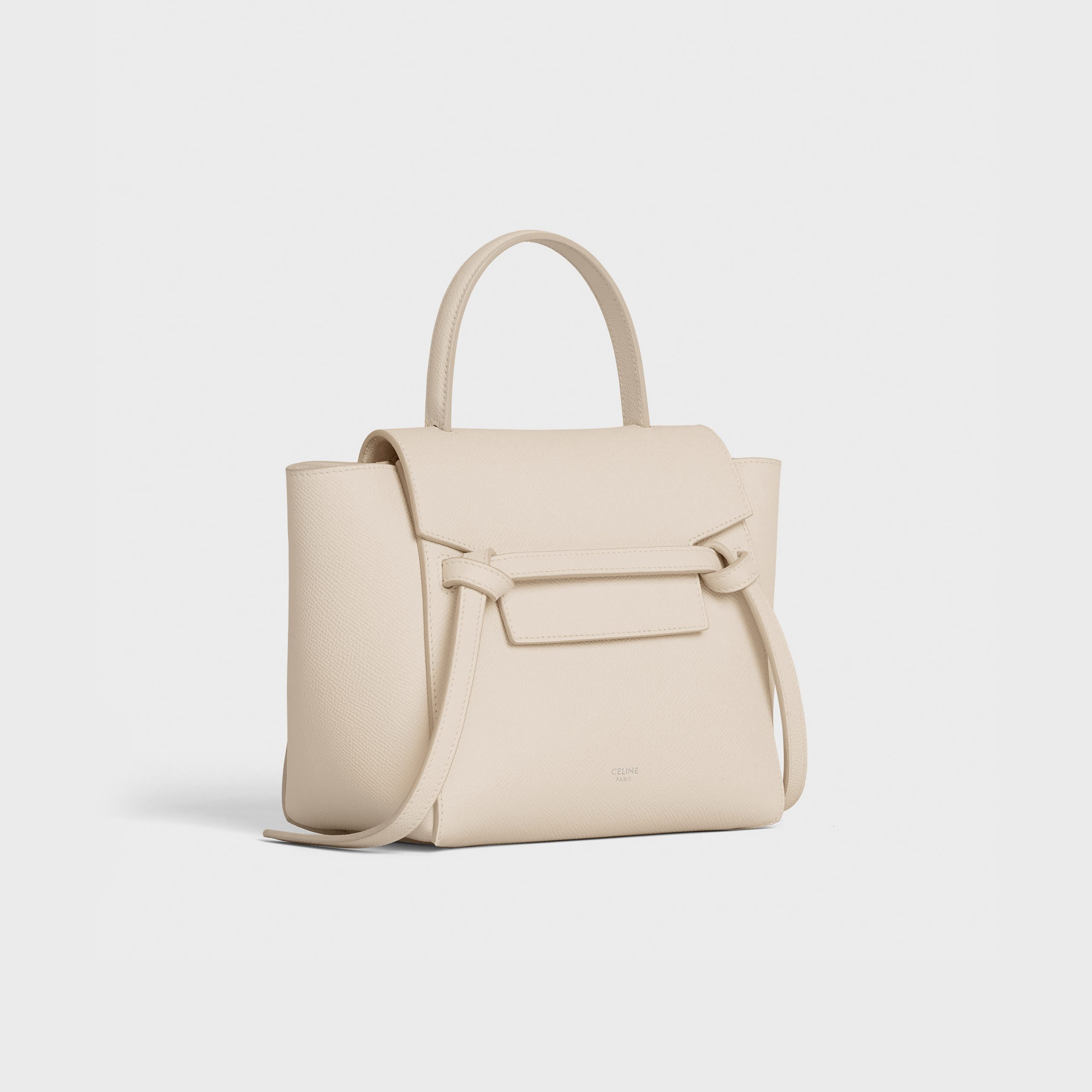 Celine Nano Belt Bag In Grained Calfskin – Ivory – 189003ZVA.01IV