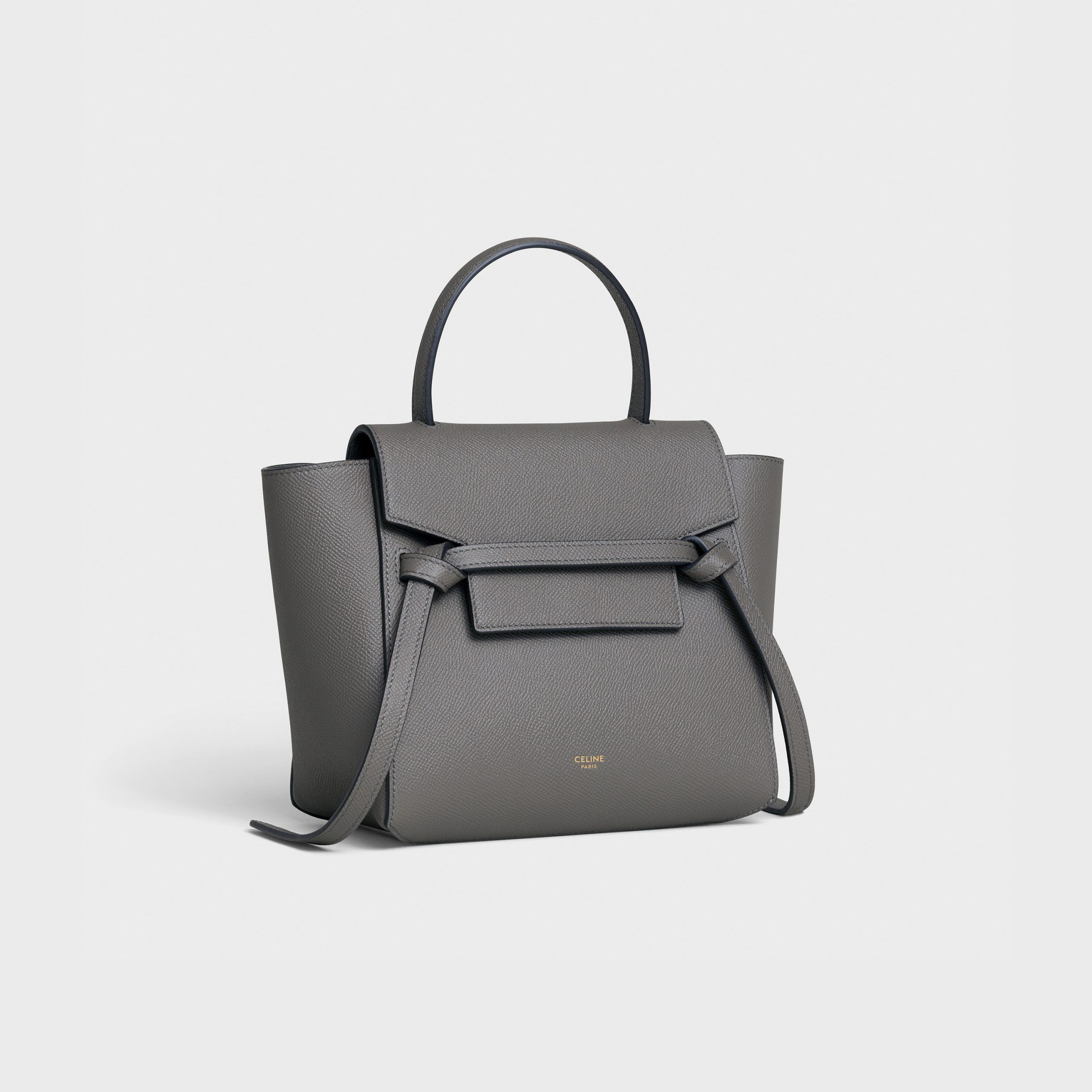 Celine Nano Belt Bag In Grained Calfskin – Grey – 189003ZVA.10DC