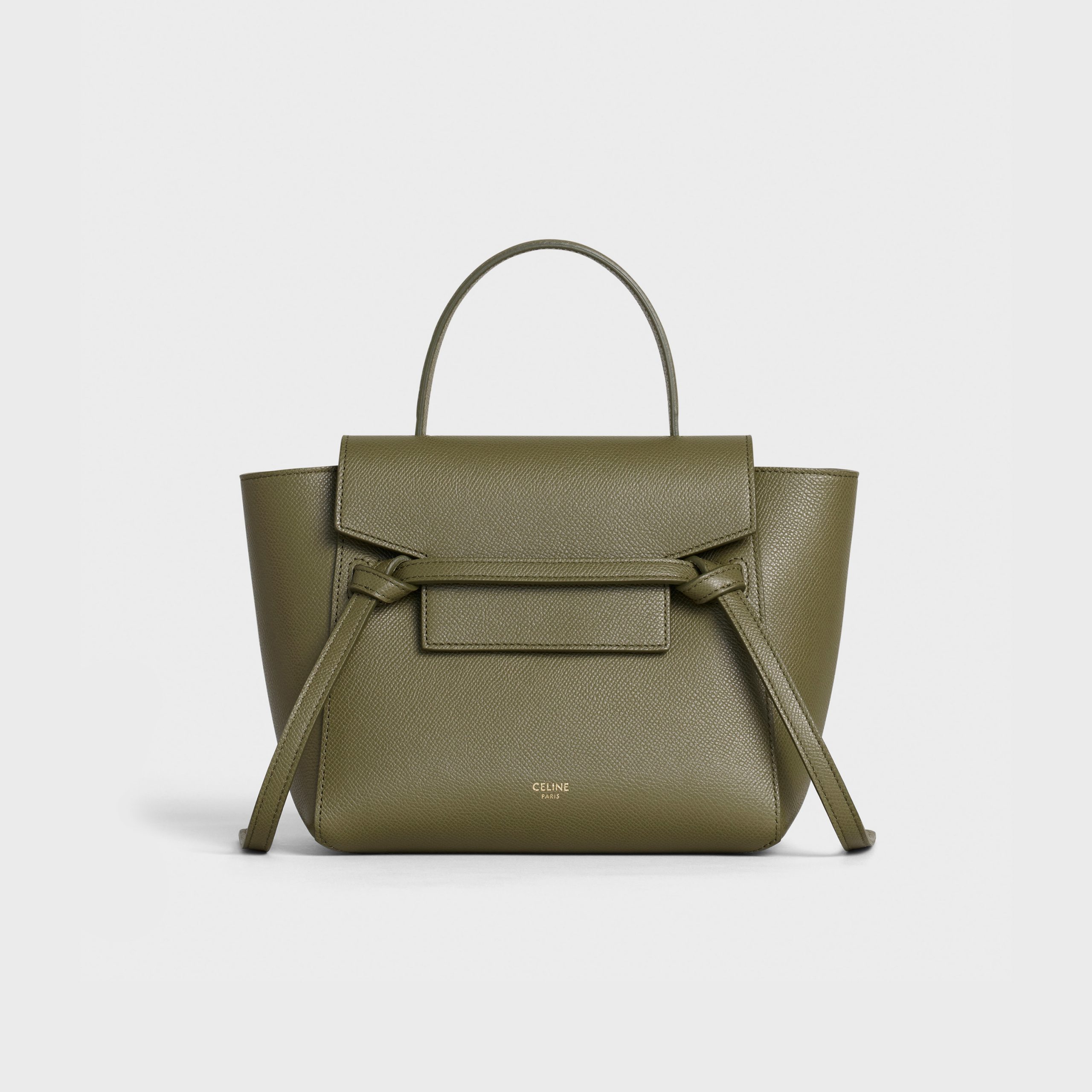 Celine Nano Belt Bag In Grained Calfskin – Army Green – 189003ZVA.31GR