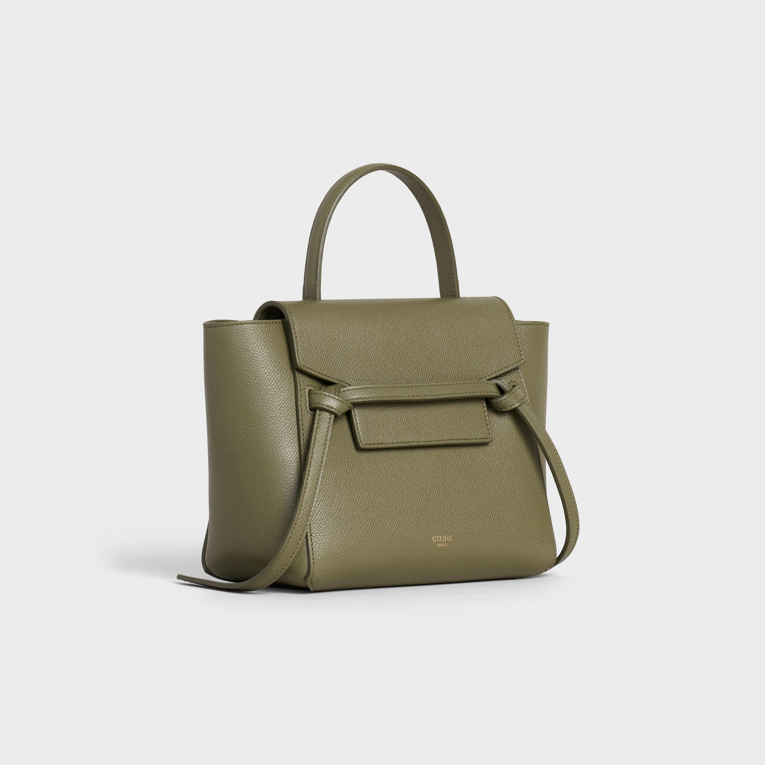 Celine Nano Belt Bag In Grained Calfskin – Army Green – 189003ZVA.31GR