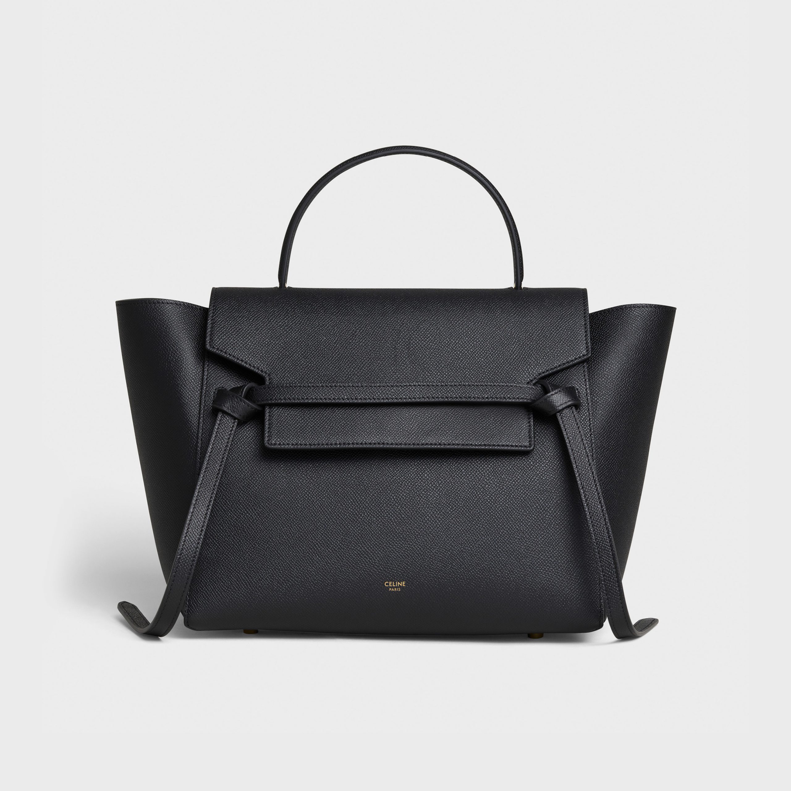 Celine Mini Belt Bag In Grained Calfskin – Black – 189103ZVA.38NO