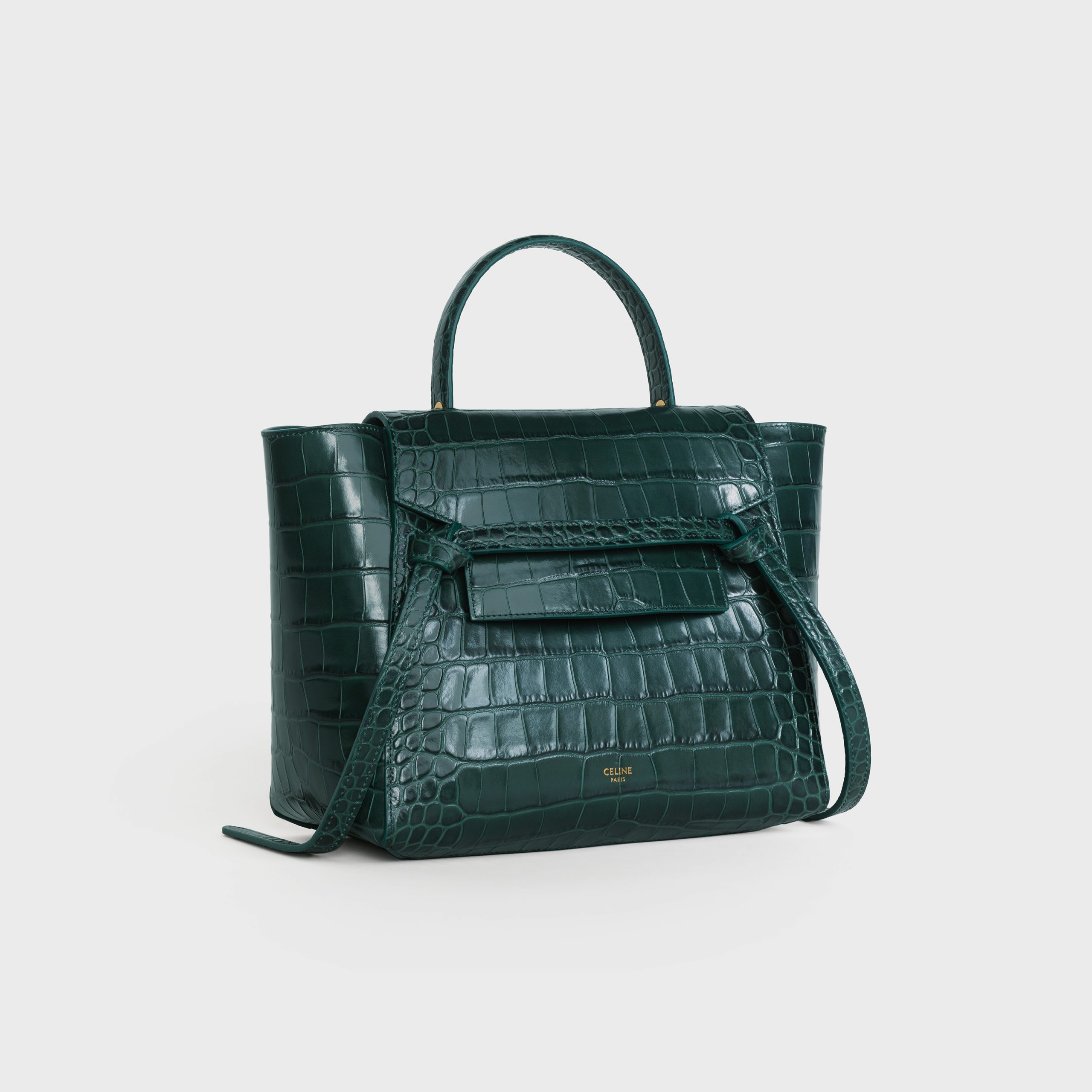 Celine Micro Belt Bag In Crocodile Embossed Calfskin – Amazone – 189153BTE.31AN