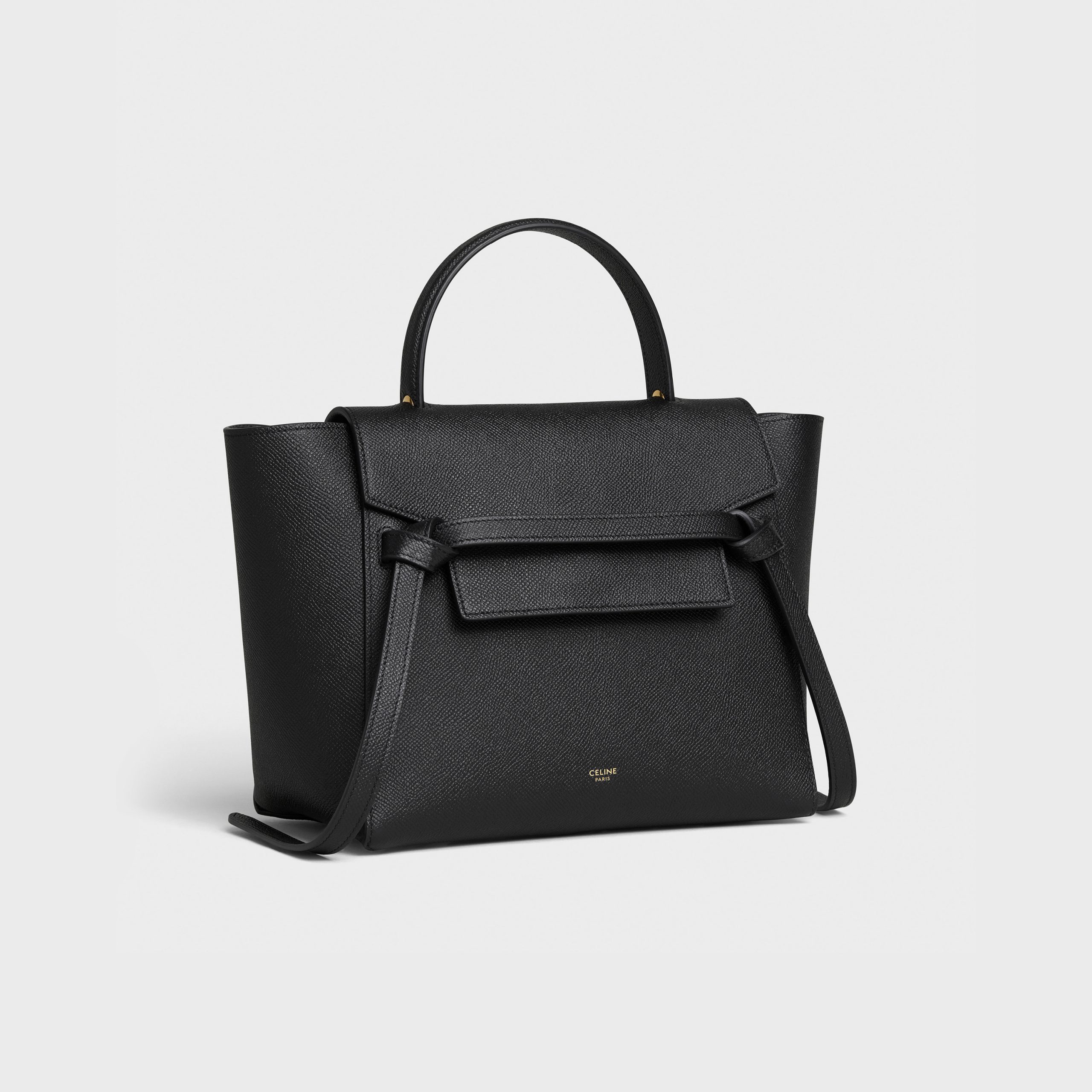 Celine Micro Belt Bag In Grained Calfskin – Black – 189153ZVA.38NO