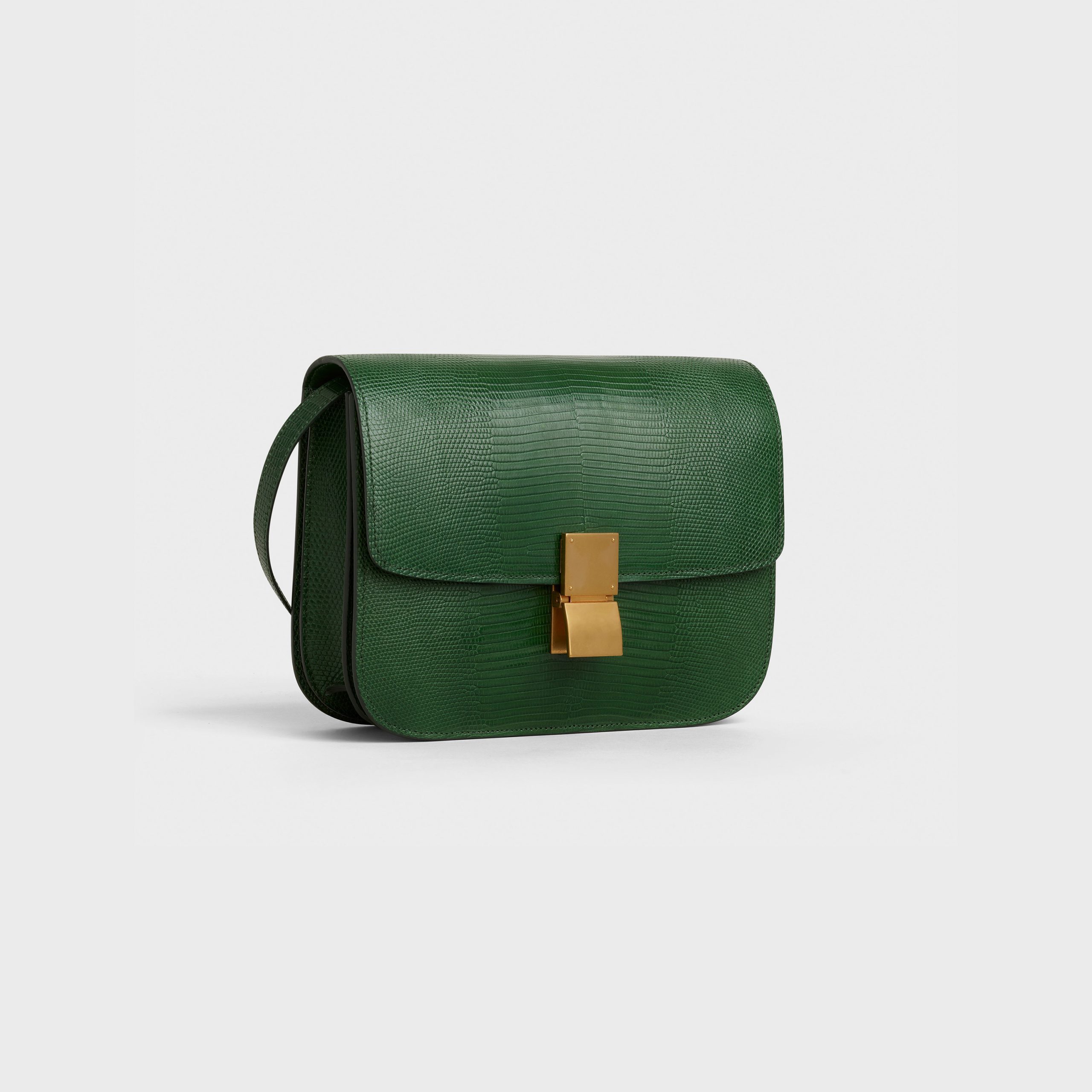 Celine Medium Classic Bag In Lizard – Malachite – 189174AFR.30MA