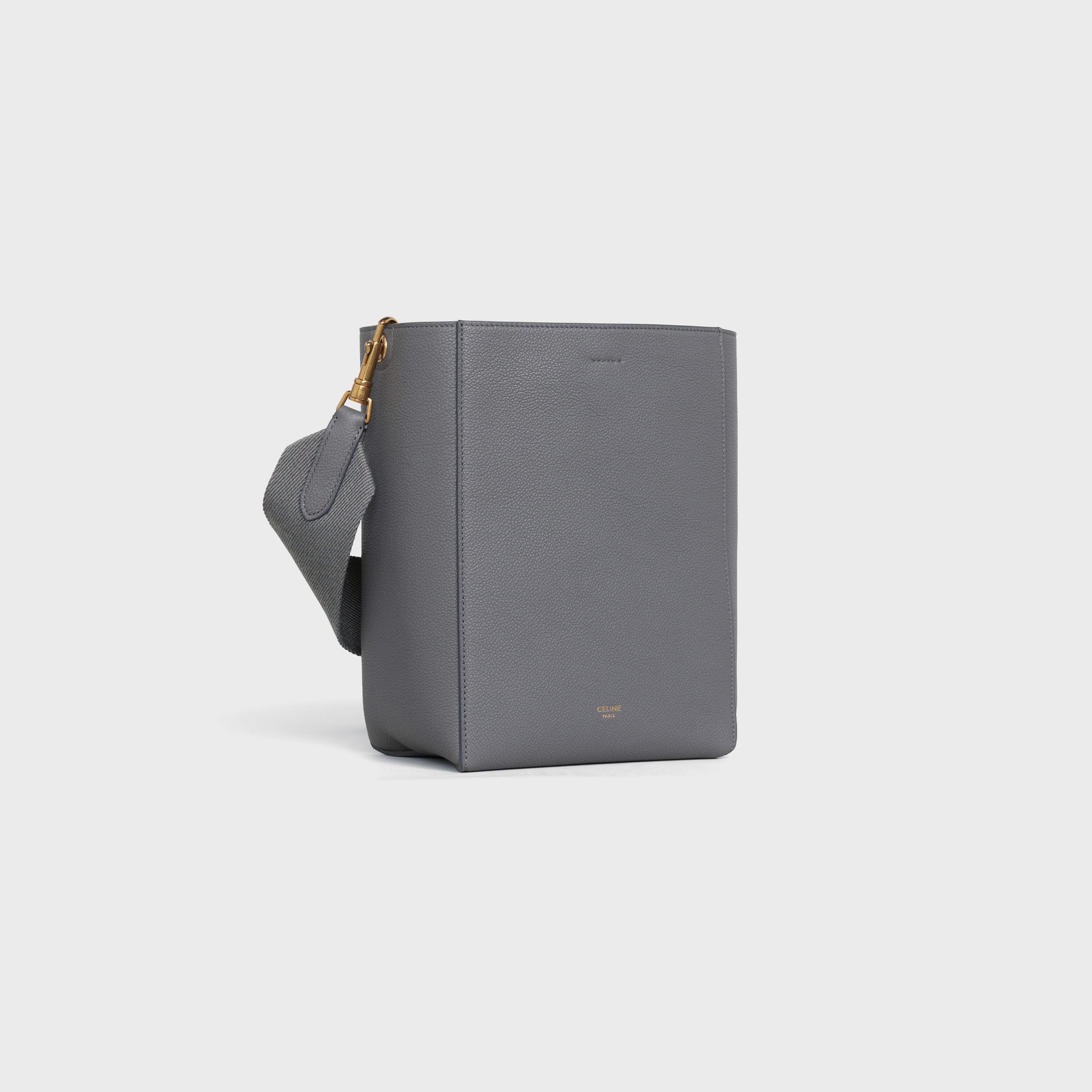 Celine Sangle Small Bucket Bag In Soft Grained Calfskin – Grey – 189303AH4.10DC