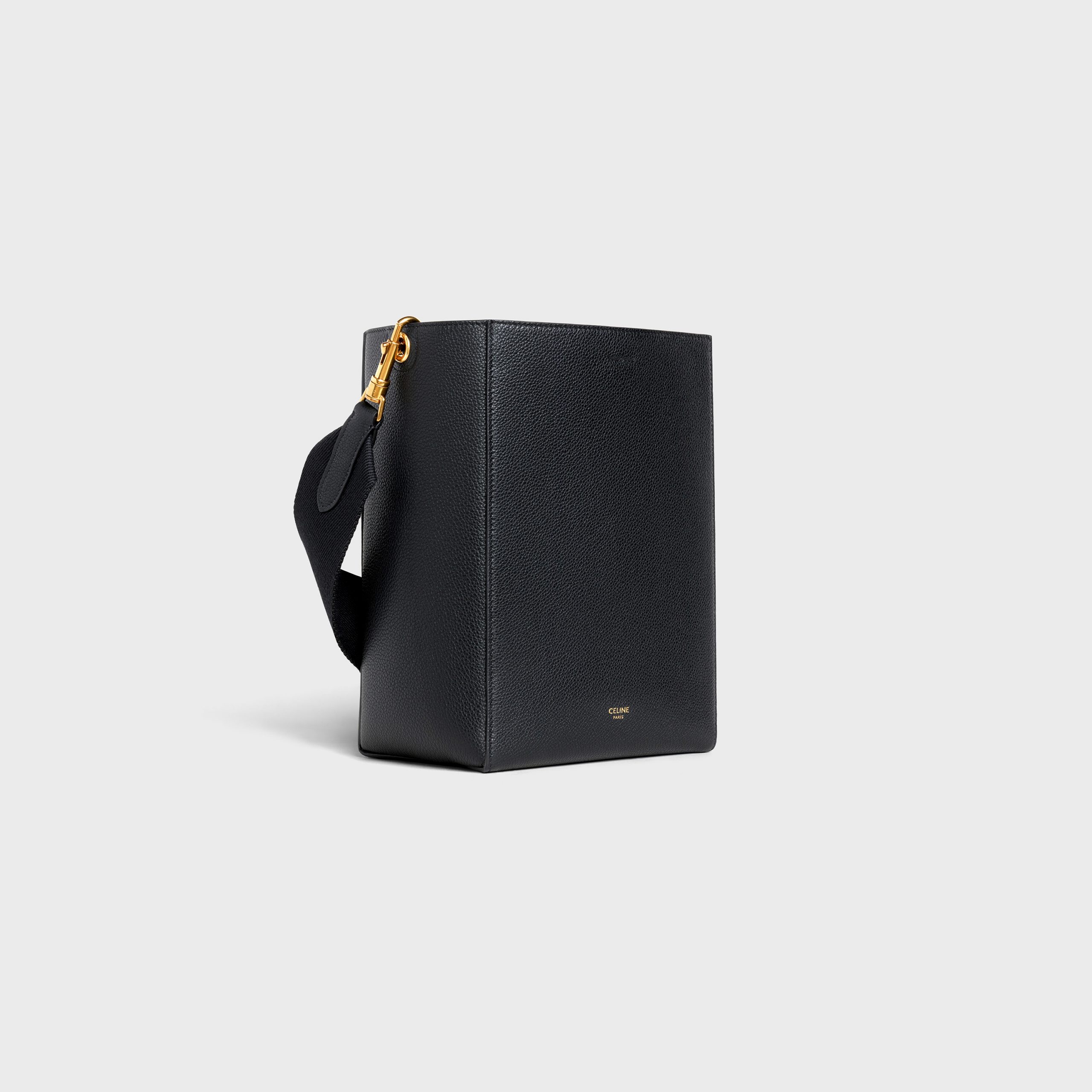 Celine Sangle Small Bucket Bag In Soft Grained Calfskin – Black – 189303AH4.38NO